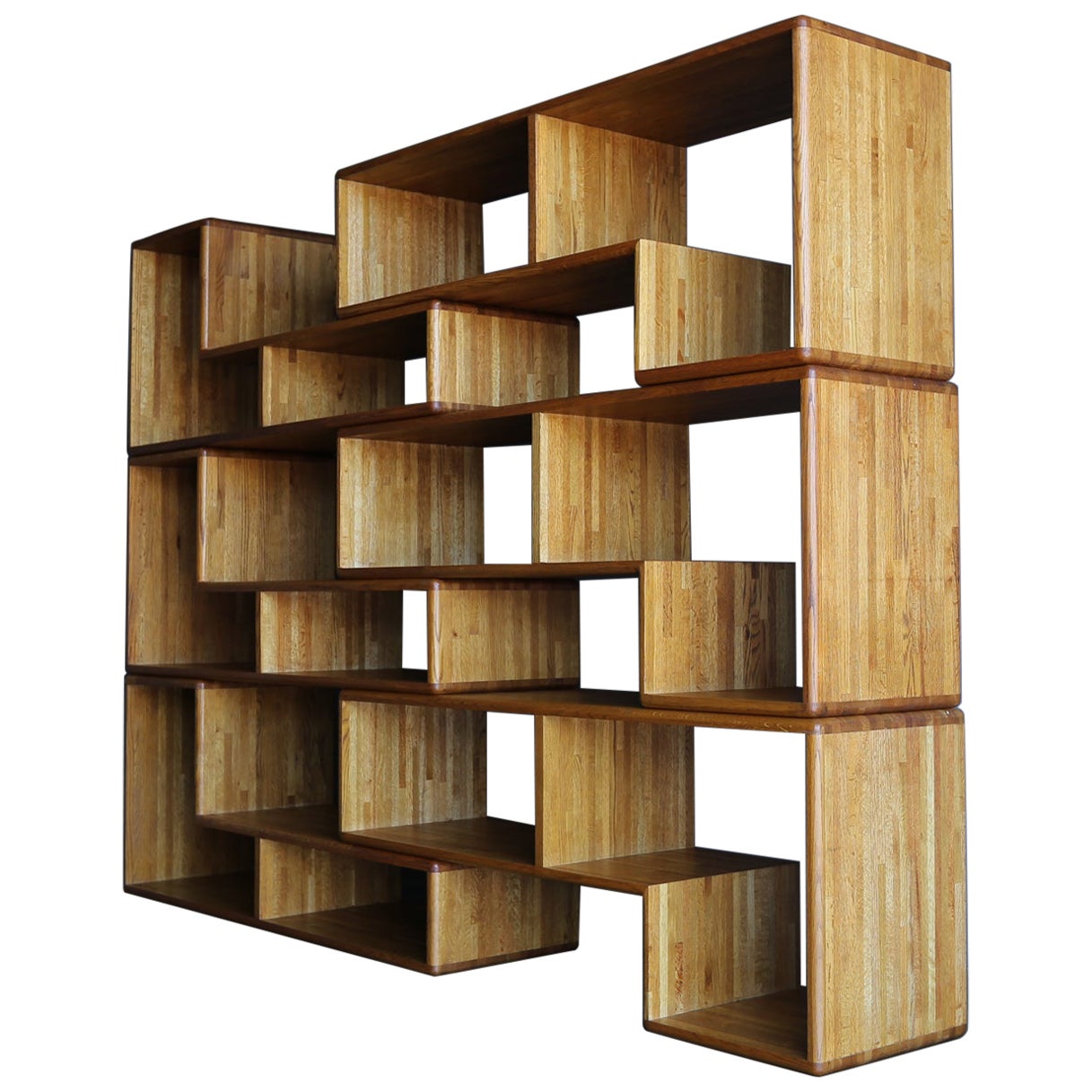 Modular Oak Bookcase, circa 1975