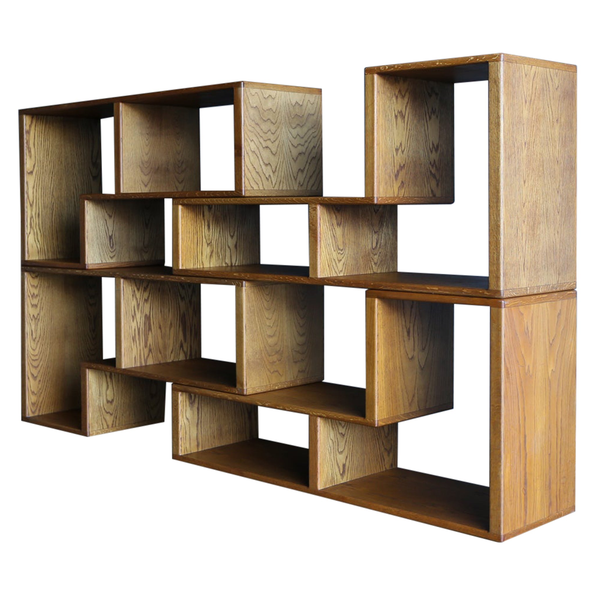 Modular Oak Bookcase, circa 1975