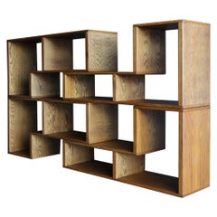 Modular Oak Bookcase, circa 1975