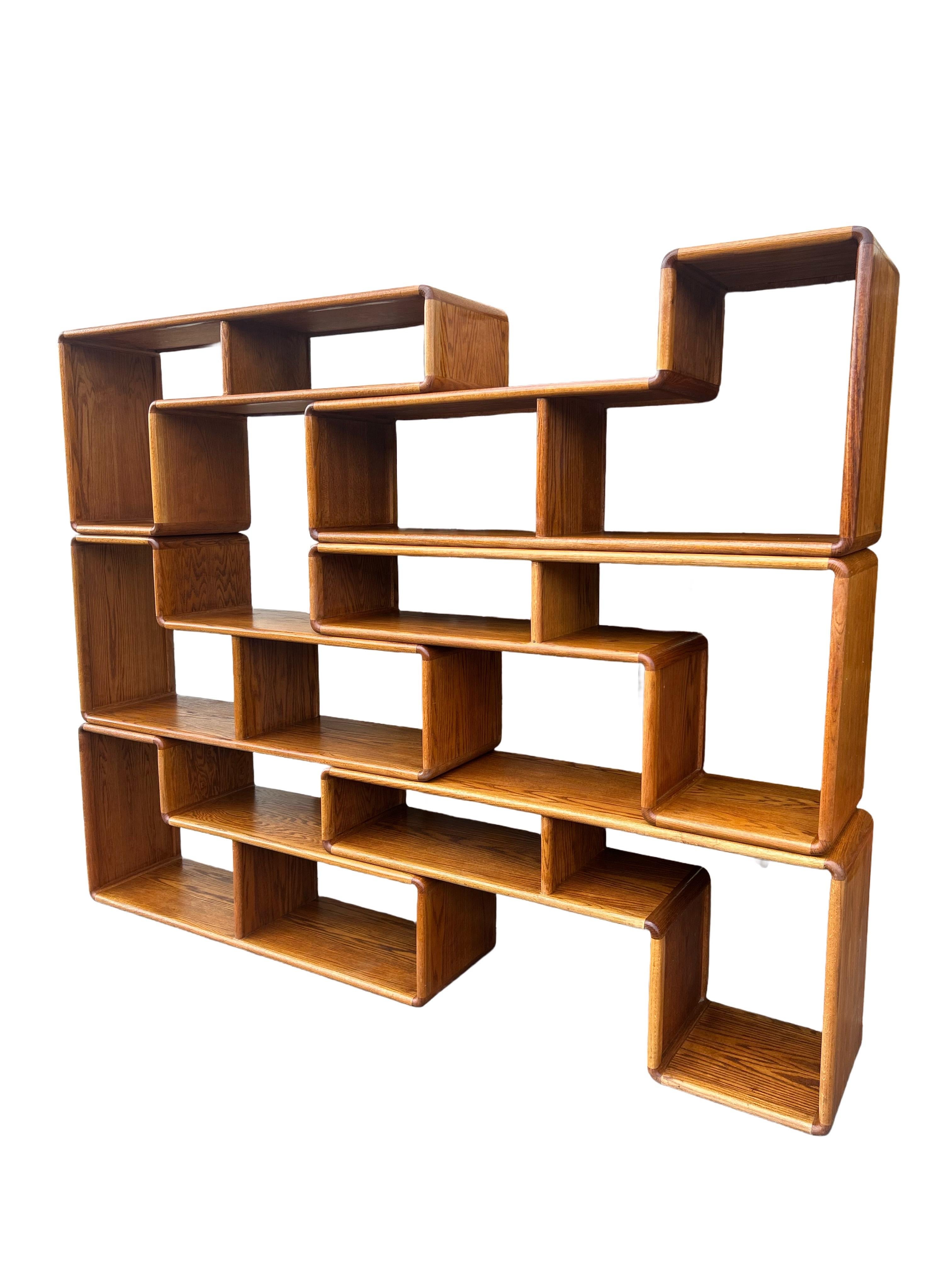 Unknown Modular Oak Bookcases, circa 1970s