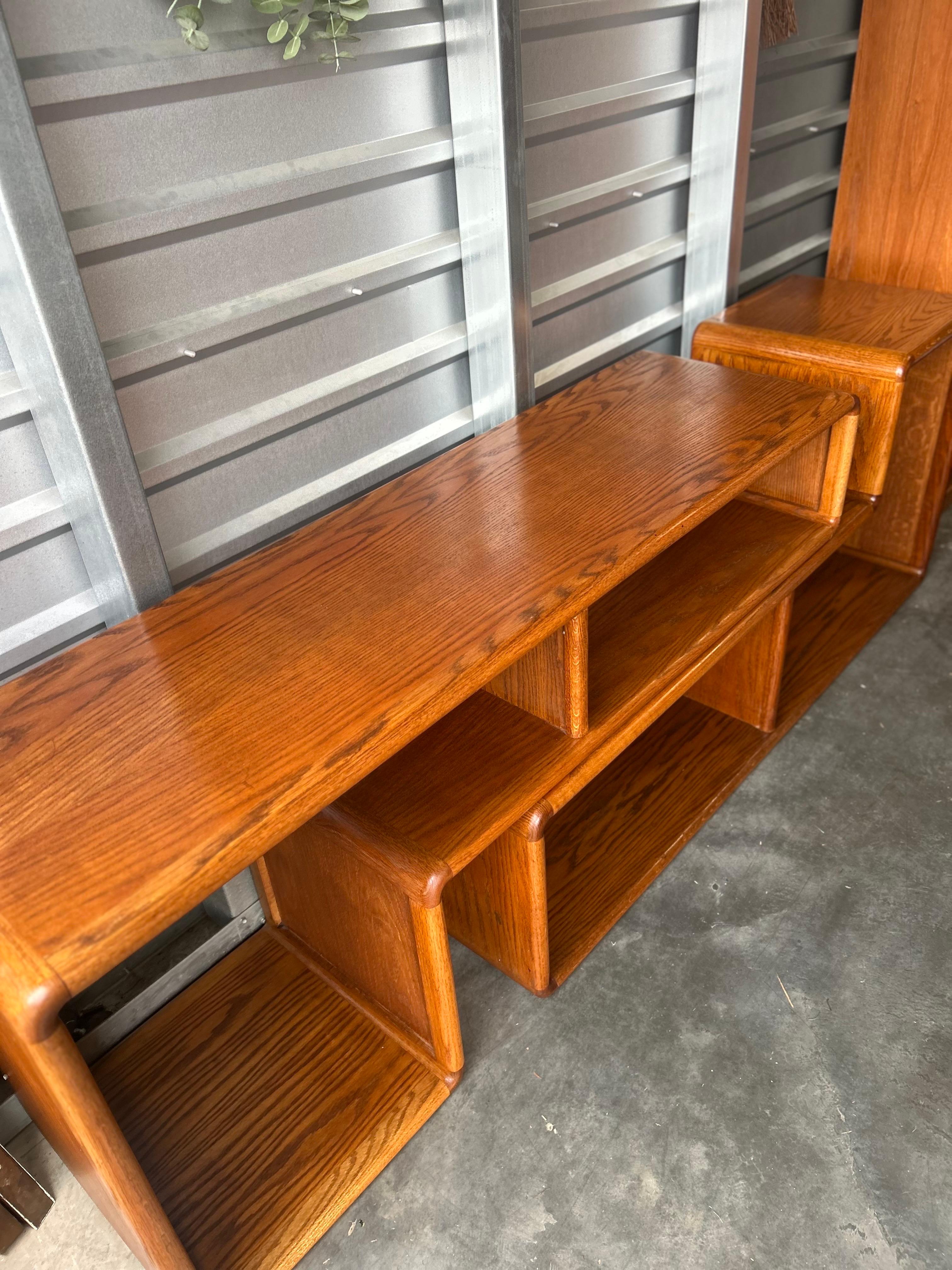 Late 20th Century Modular Oak Bookcases, circa 1970s