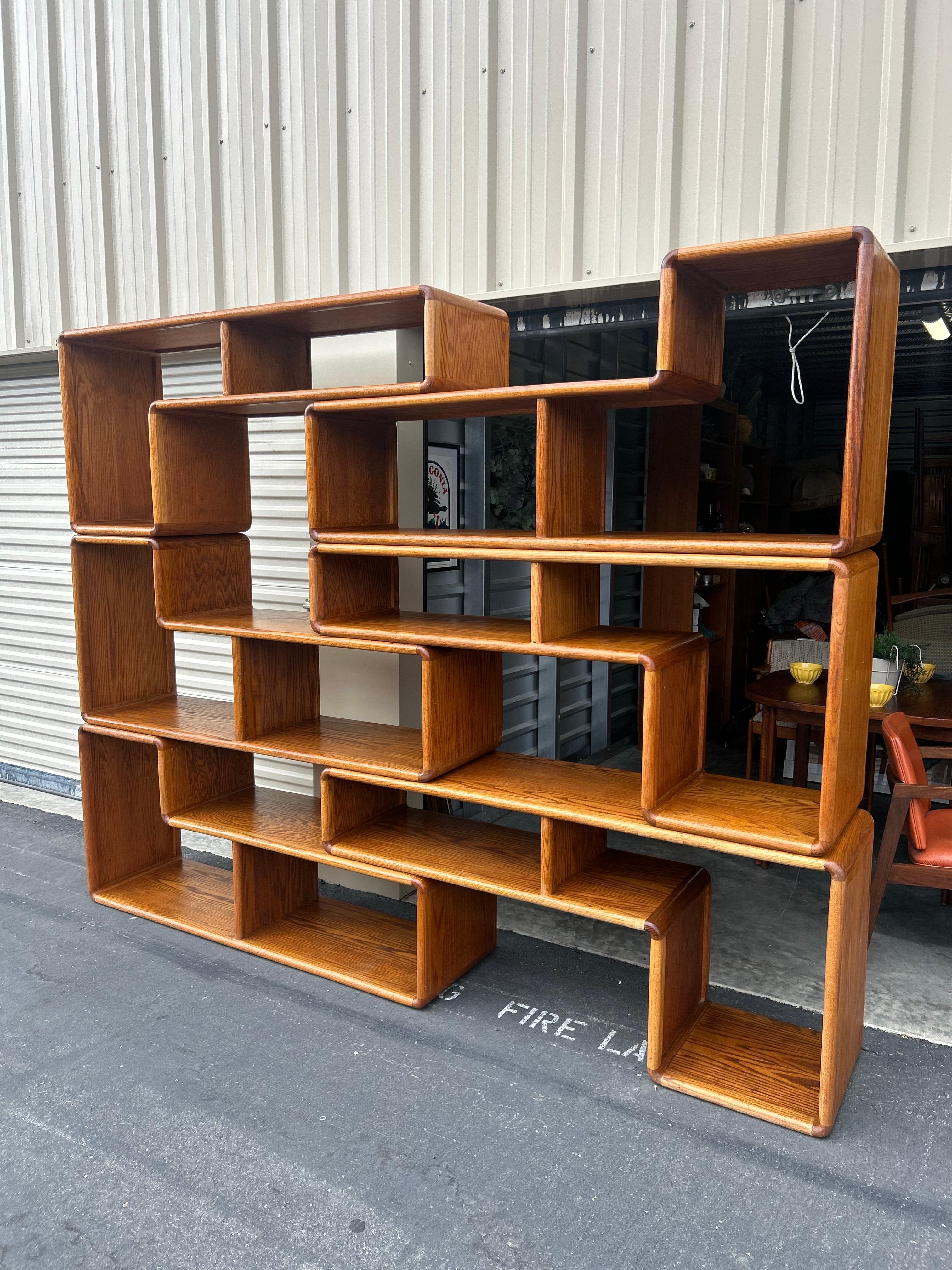 Modular Oak Bookcases, circa 1970s 2