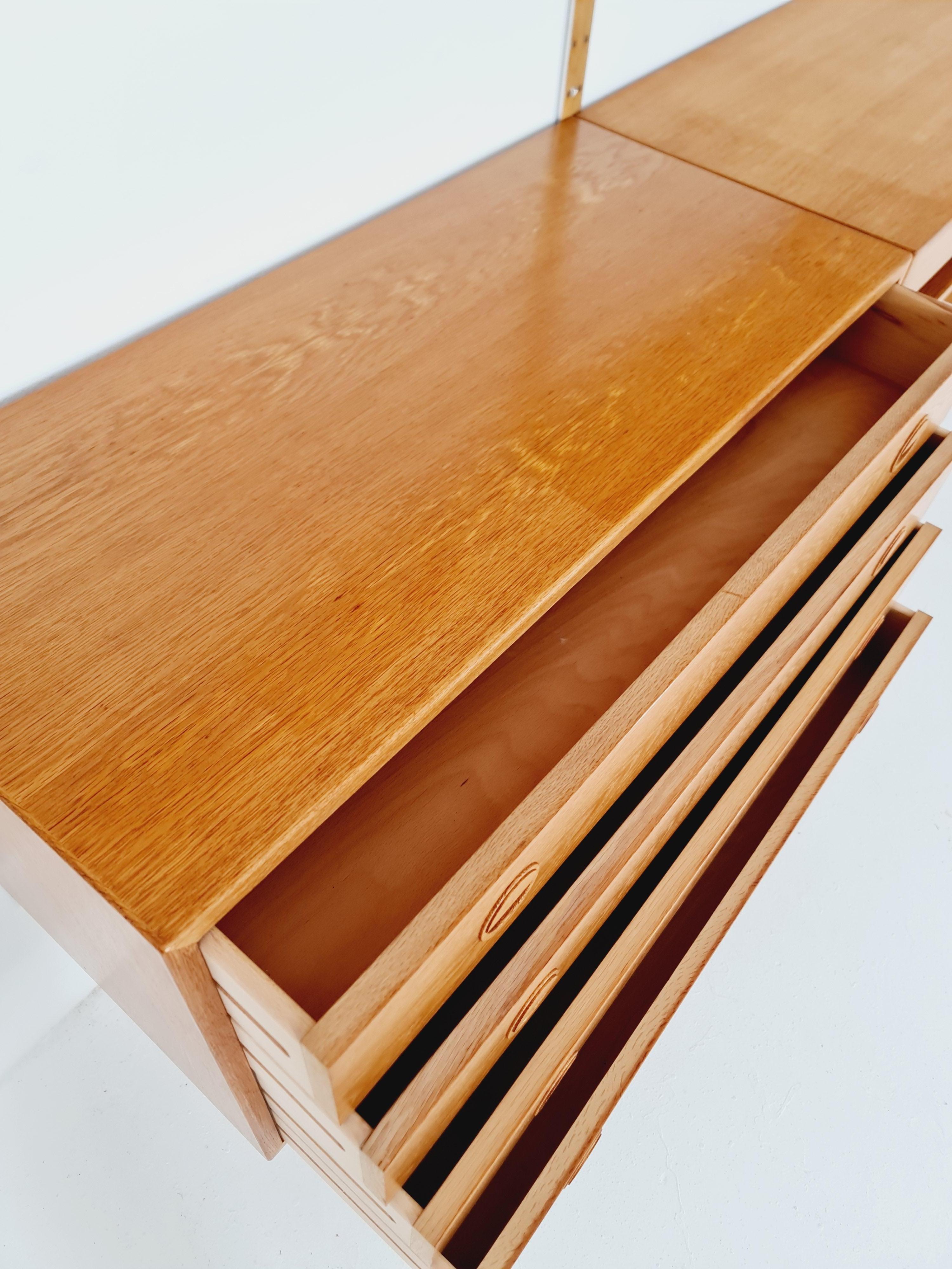 Quercia Sistema di scaffali modulari in Oak di Hansen & Guldborg Mobler, Danimarca, anni '60 in vendita