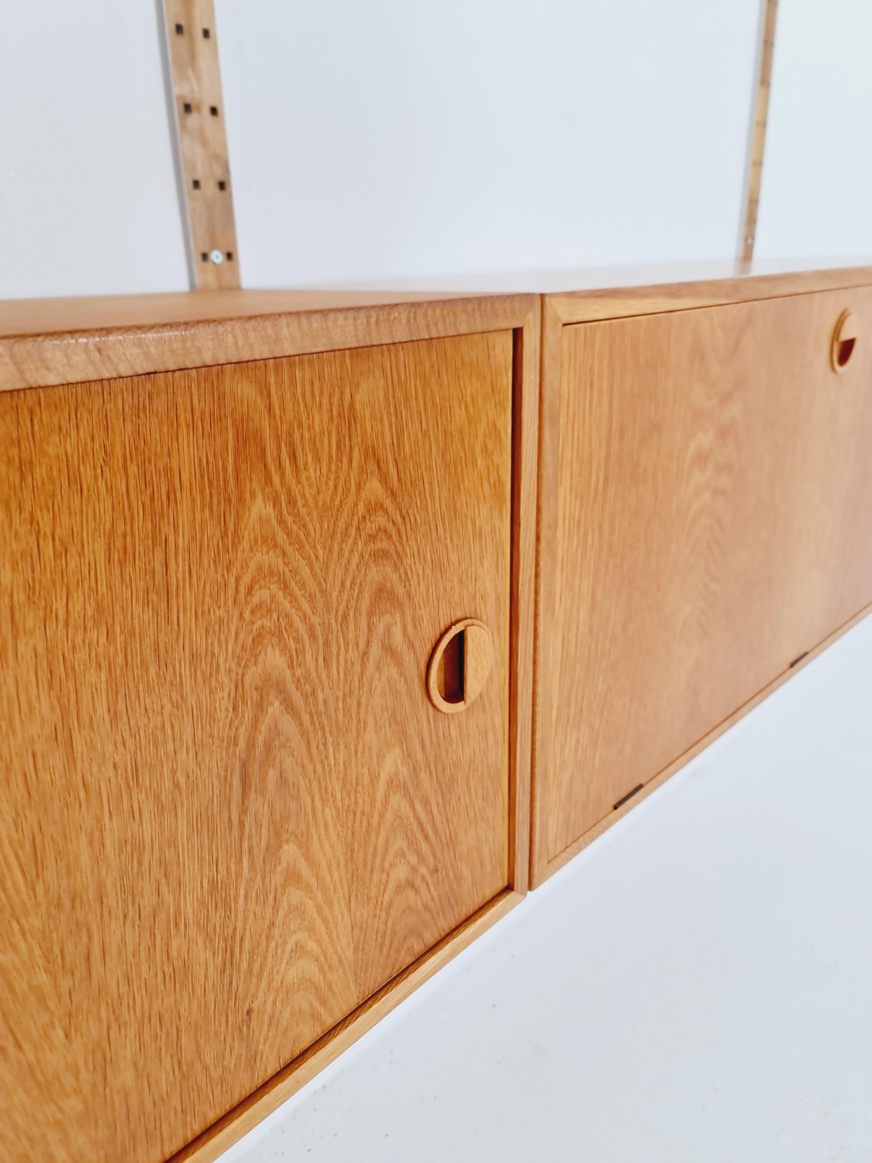 Sistema di scaffali modulari in Oak di Hansen & Guldborg Mobler, Danimarca, anni '60 in vendita 2