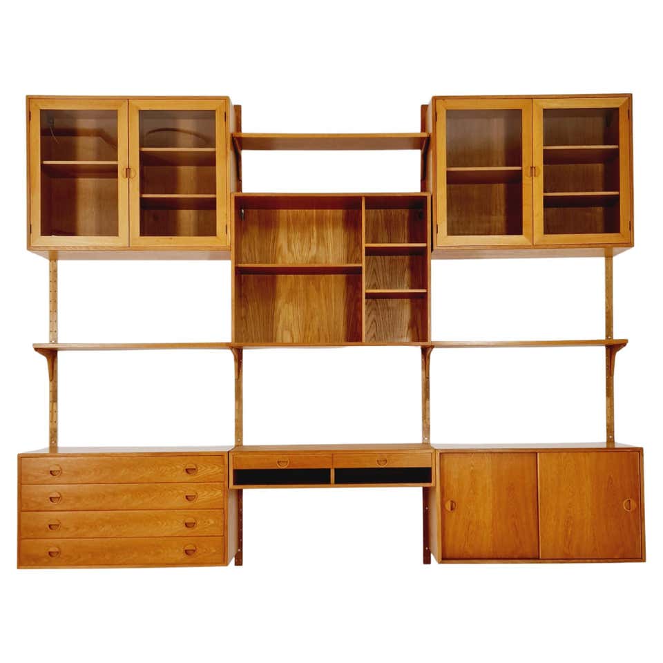 Danish oak room divider modular library bookcase shelf-system by ...