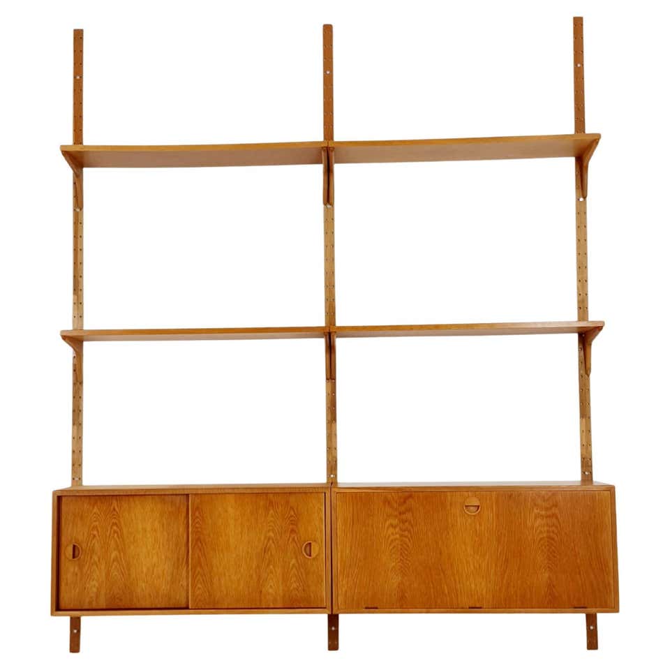 Danish oak room divider modular library bookcase shelf-system by ...