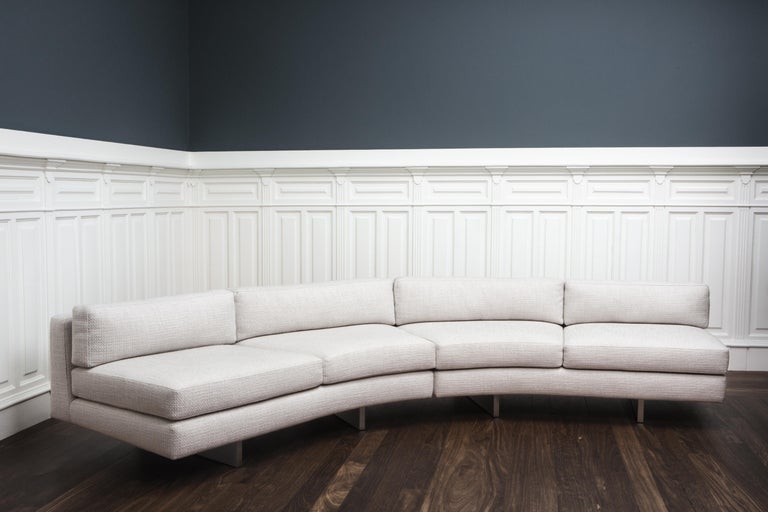 Modular Off the Wall Sofa Linen Stainless Steel by Cristina De