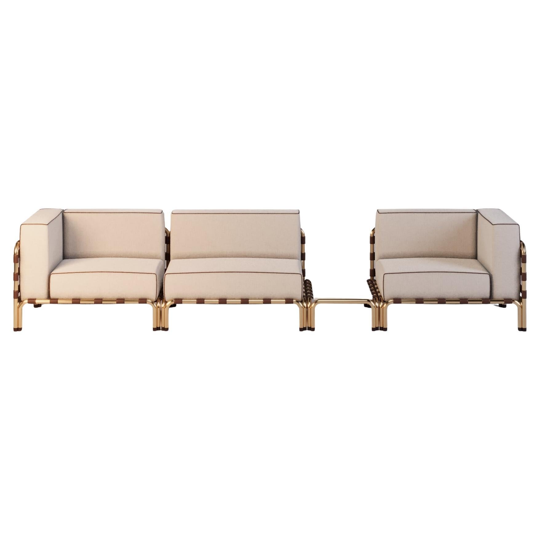 Modulare, zeitlose Lounge mit Lederakzenten und wasserabweisendem Material