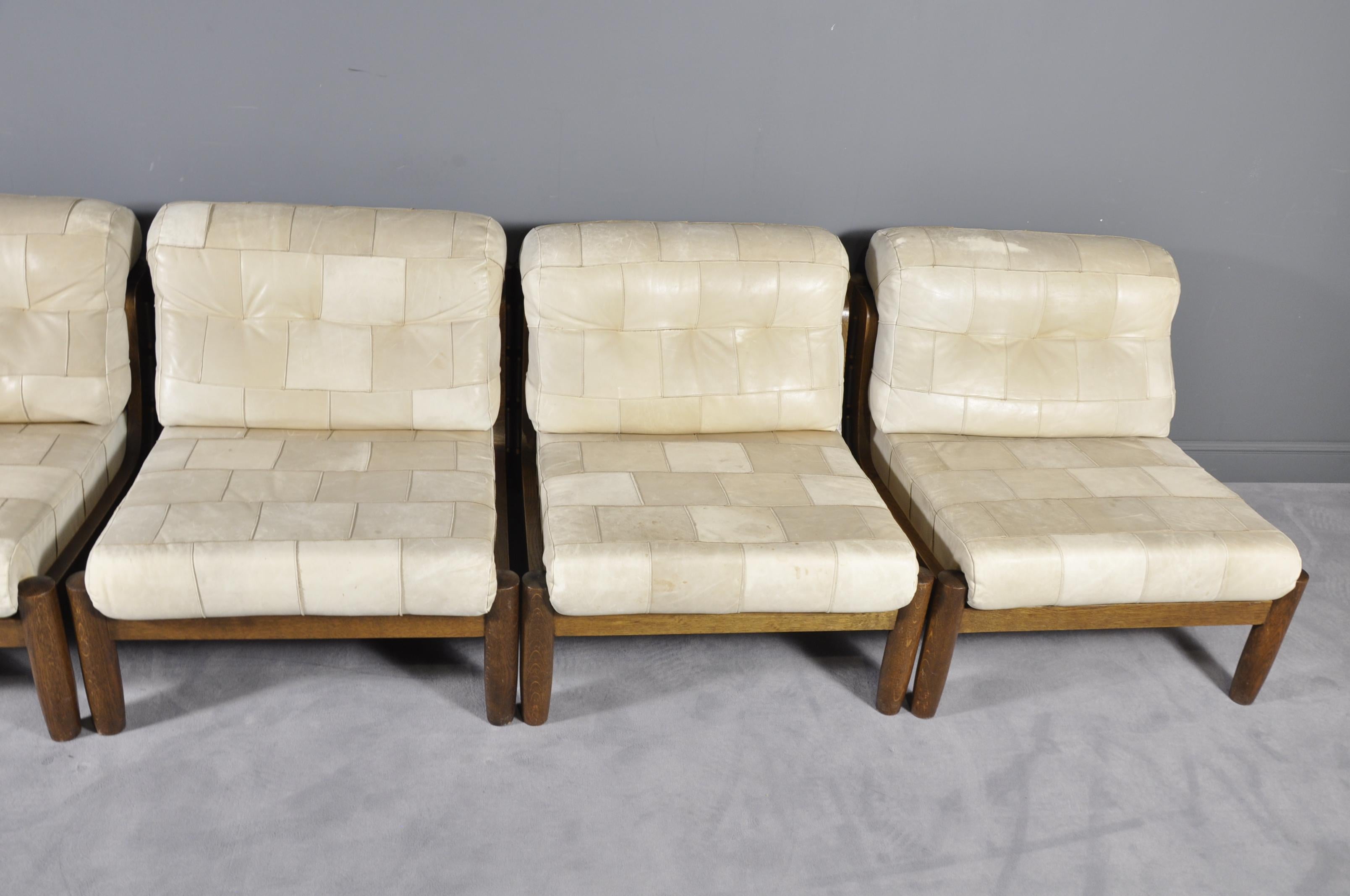 Modular Patchwork Leather Sofa, 1970s In Good Condition In Bucharest, RO