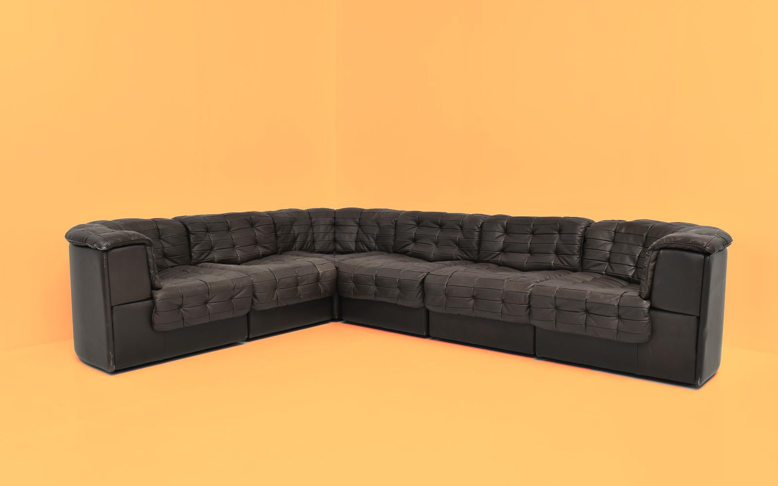 Modular Patchwork Leather Sofa by De Sede, Model 'DS11' 5