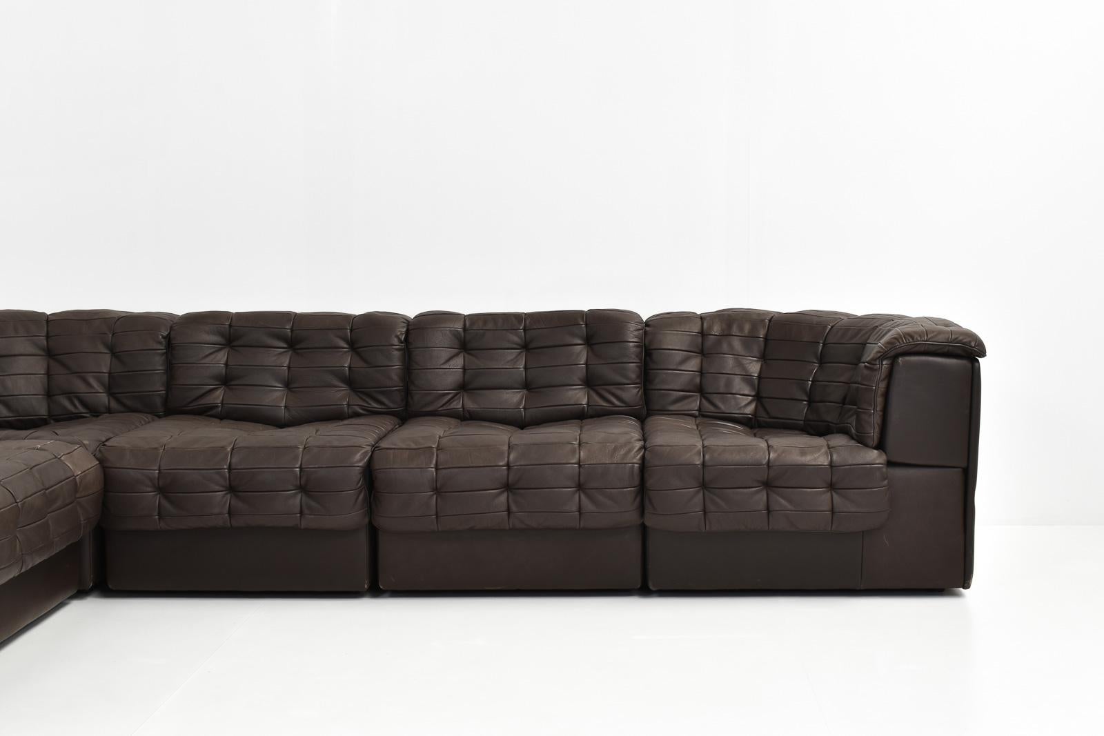Swiss Modular Patchwork Leather Sofa by De Sede, Model 'DS11'