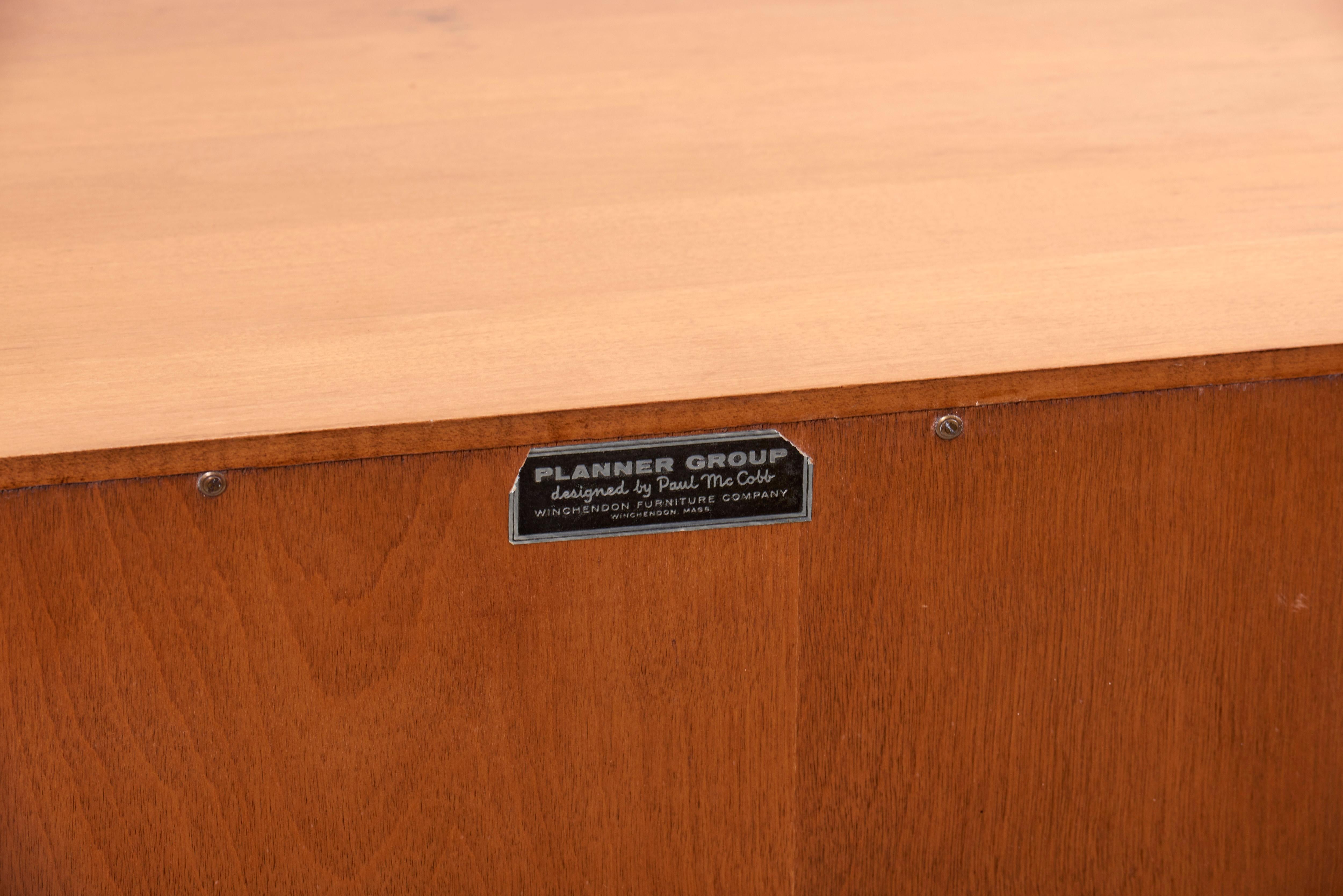Modular Paul McCobb Planner Group Drawer and Sliding Door Cabinet on Bench 5