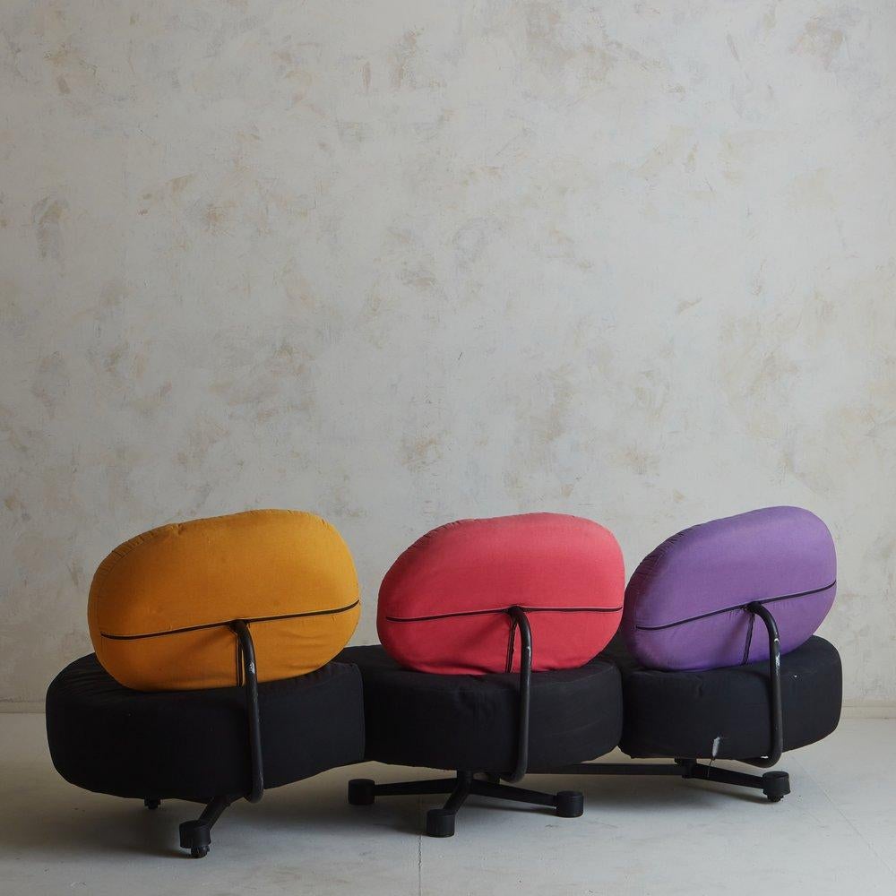 Late 20th Century Modular Postmodern Conversation Sofa, Italy 1980s For Sale