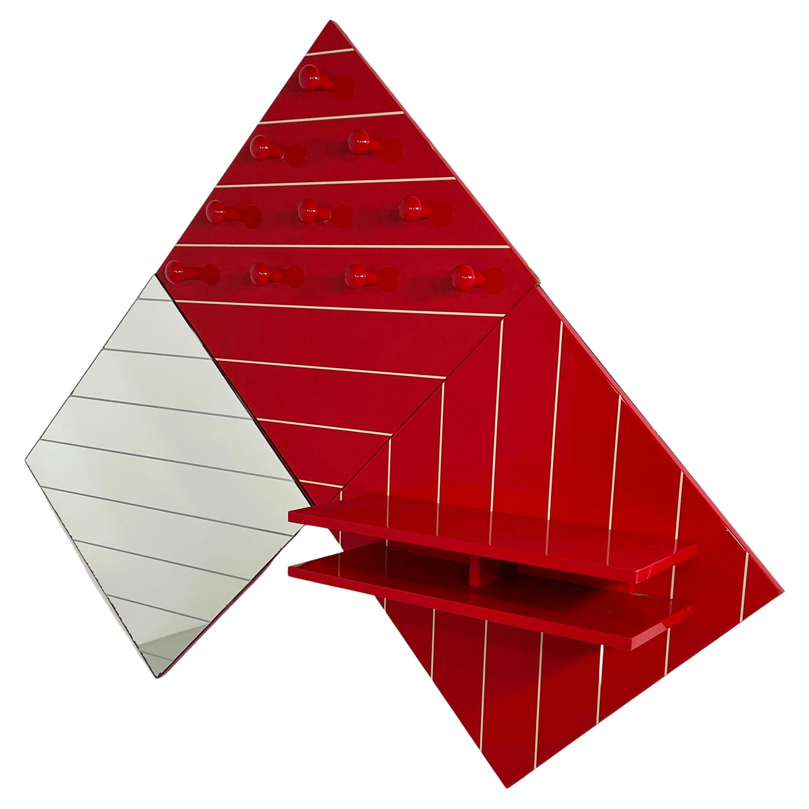 WallMounted Coat Rack with Mirror by Jouve For Sale at 1stDibs