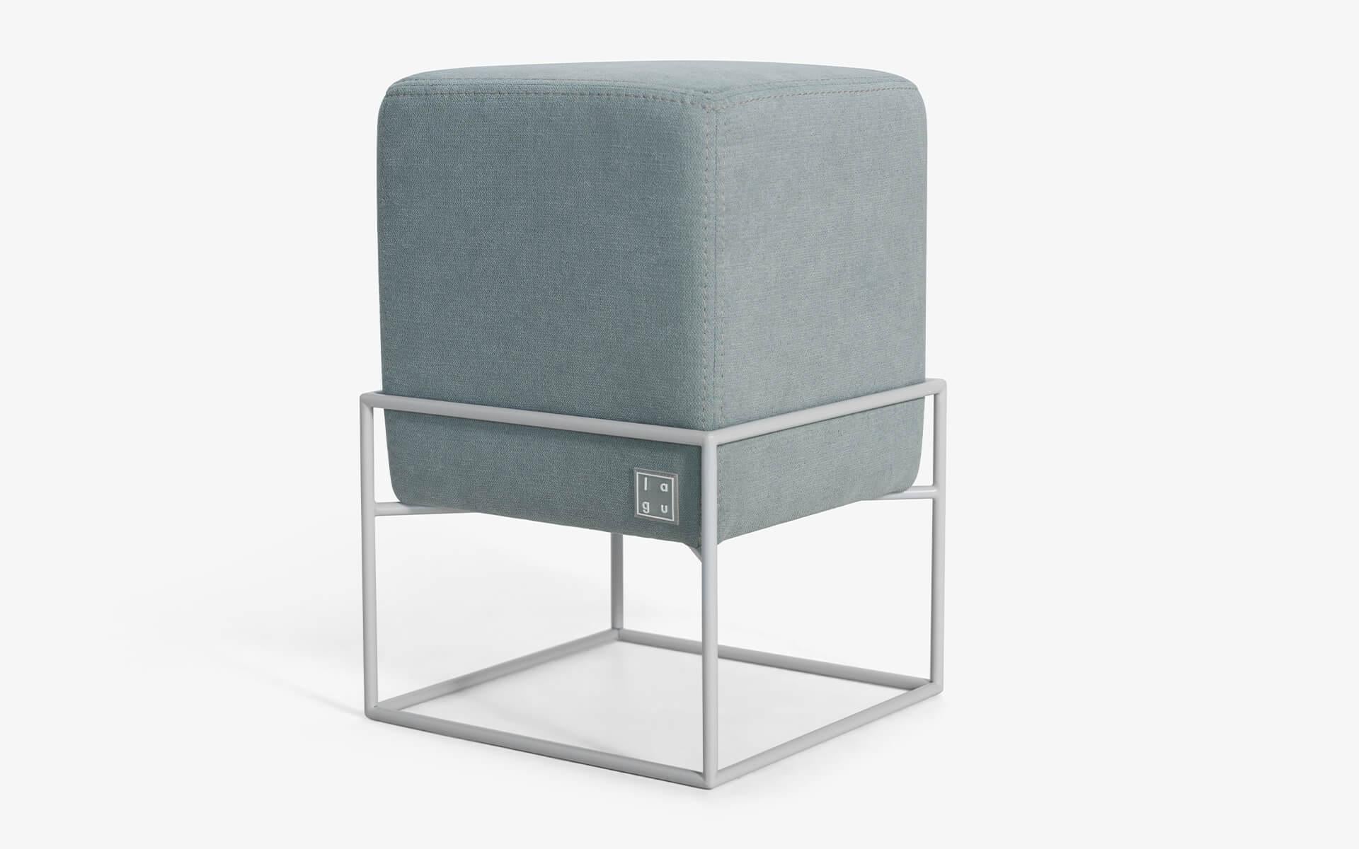 Width: 31 cm (12.2 inches)
Depth: 31 cm (12.2 inches)
Height: 45 cm (17.7 inches)
Weight: 5.7 kg (12.6 lbs)

Contra Skeleton
32 DNS HR Sponge
1st Class Upholstery Fabric 
Metal Leg

Cubo Pouf Stool was designed with inspiration from the principles