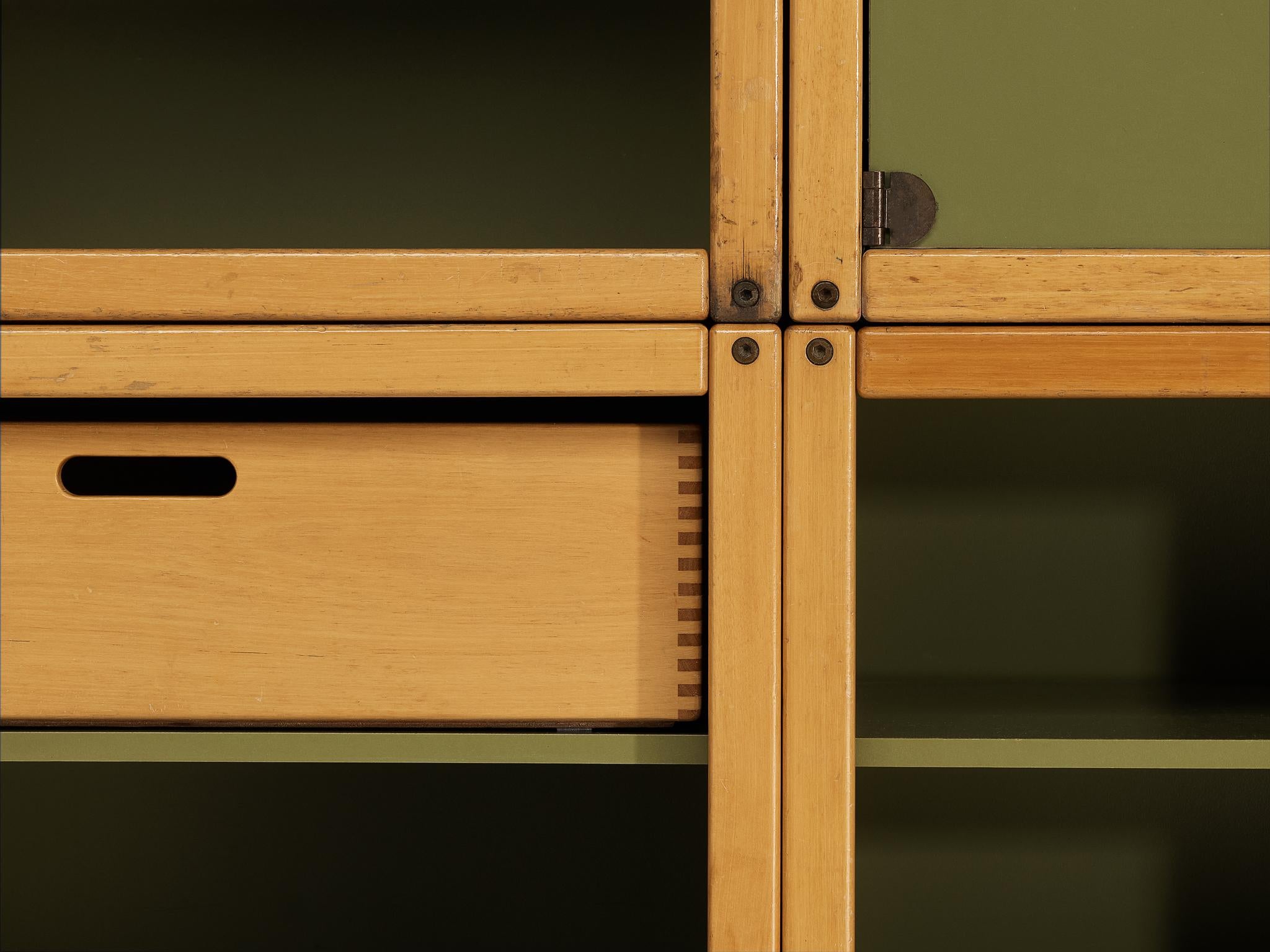 Modular 'Profilsystem' Wall Unit with Diverse Storage Compartments in Green For Sale 2