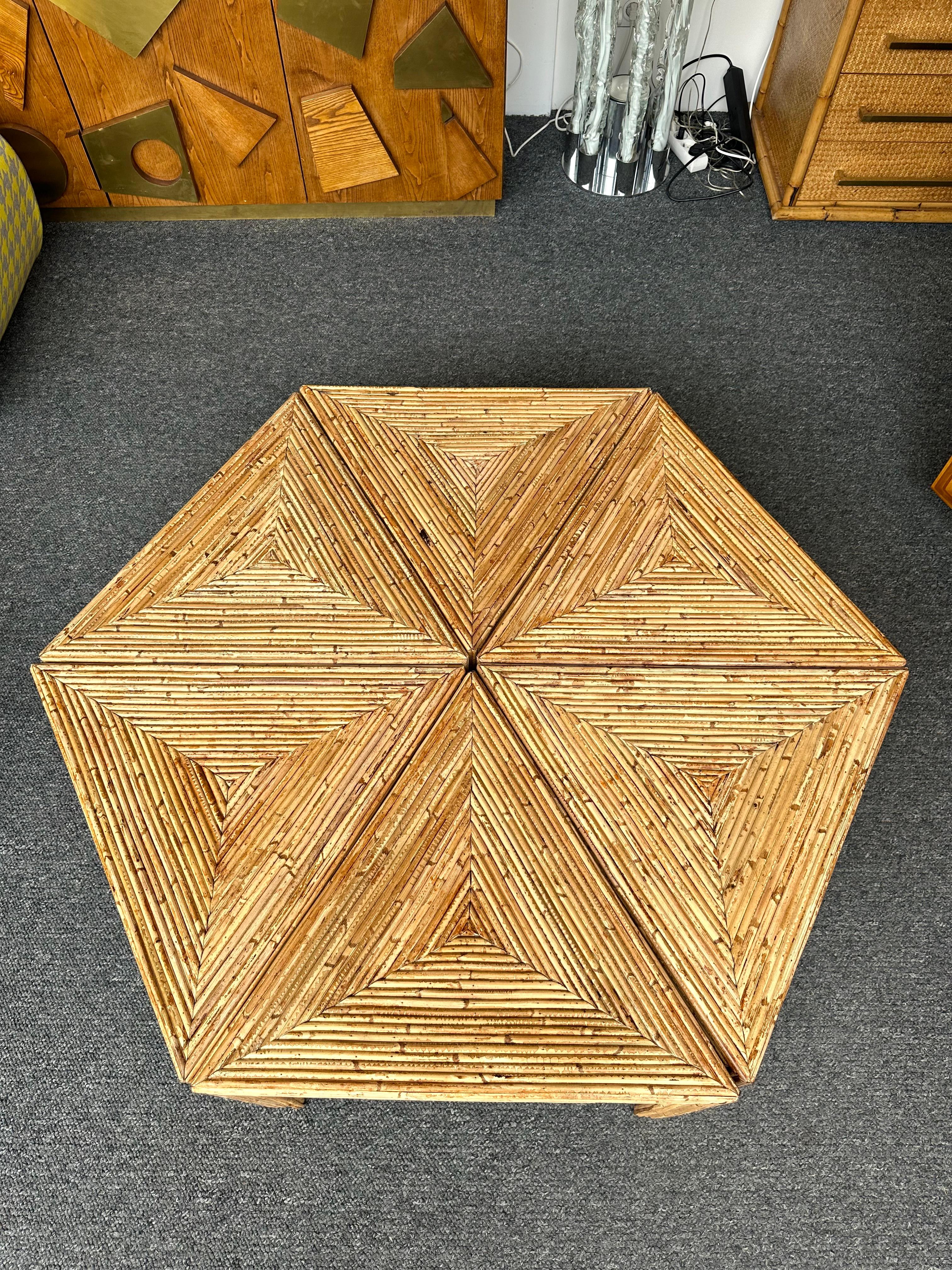 Tables modulaires en rotin de Vivai Del Sud. Italie, 1970 en vente 6