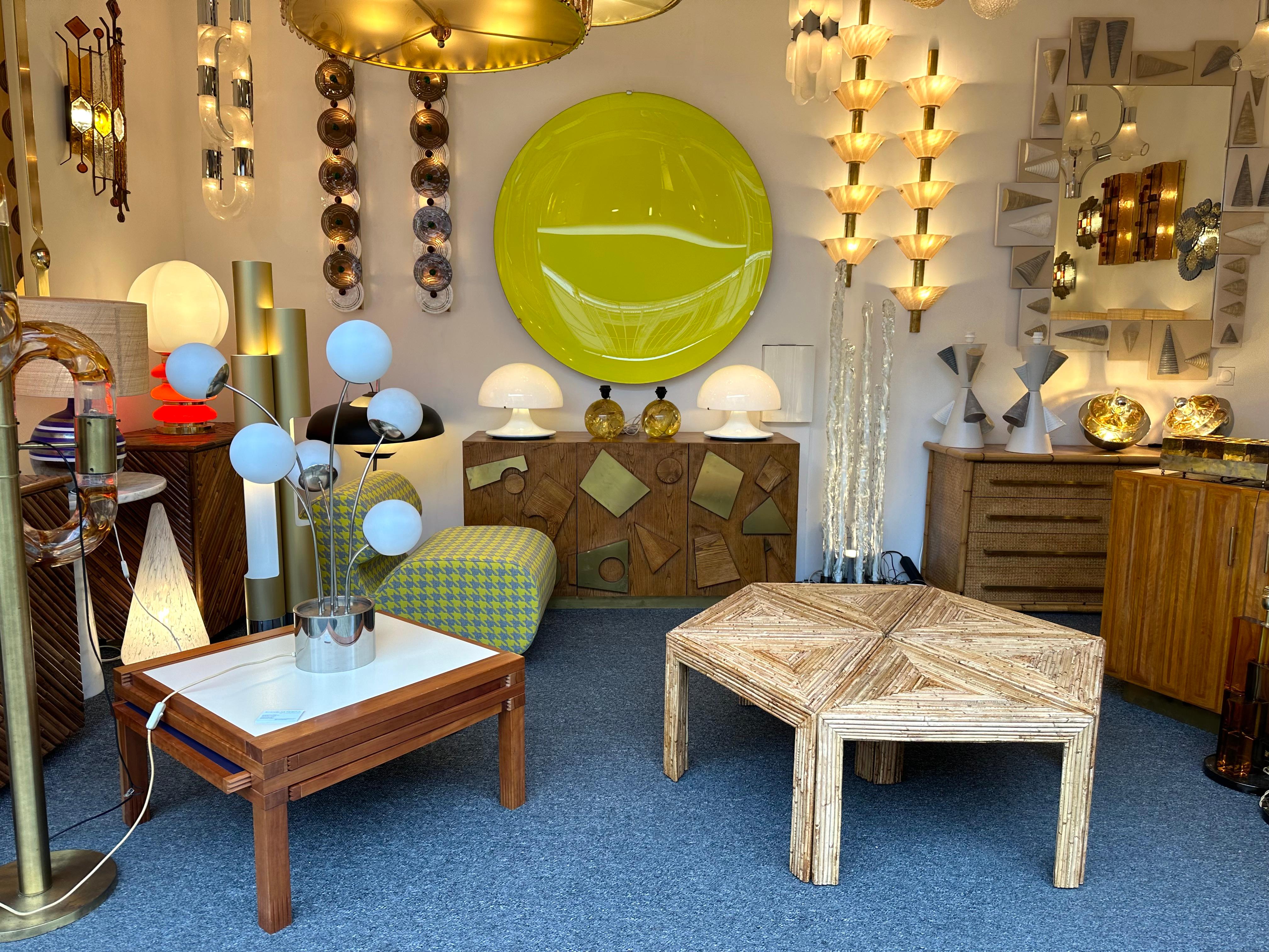 Mid-Century Modern Tables modulaires en rotin de Vivai Del Sud. Italie, 1970 en vente