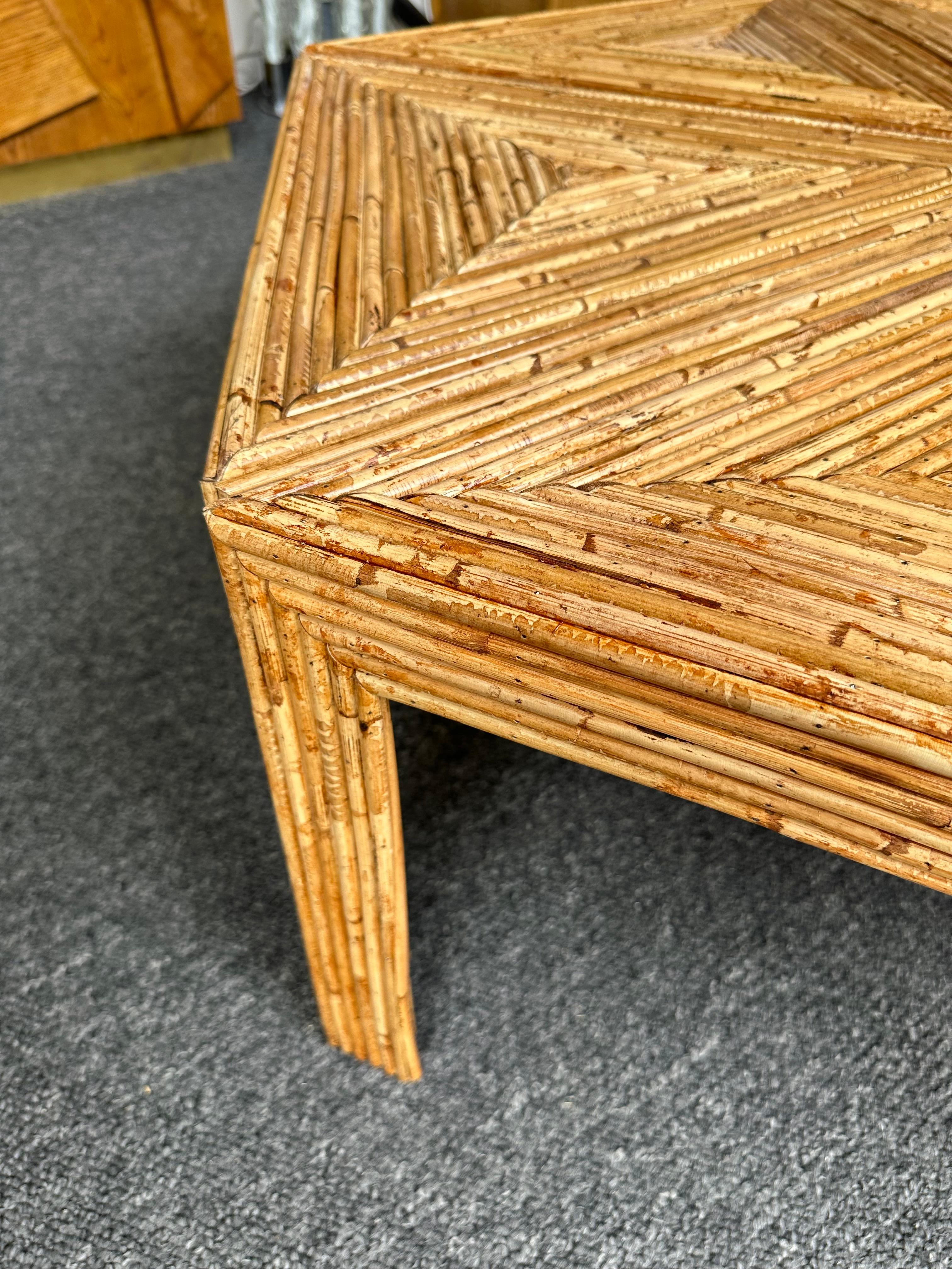 Bambou Tables modulaires en rotin de Vivai Del Sud. Italie, 1970 en vente