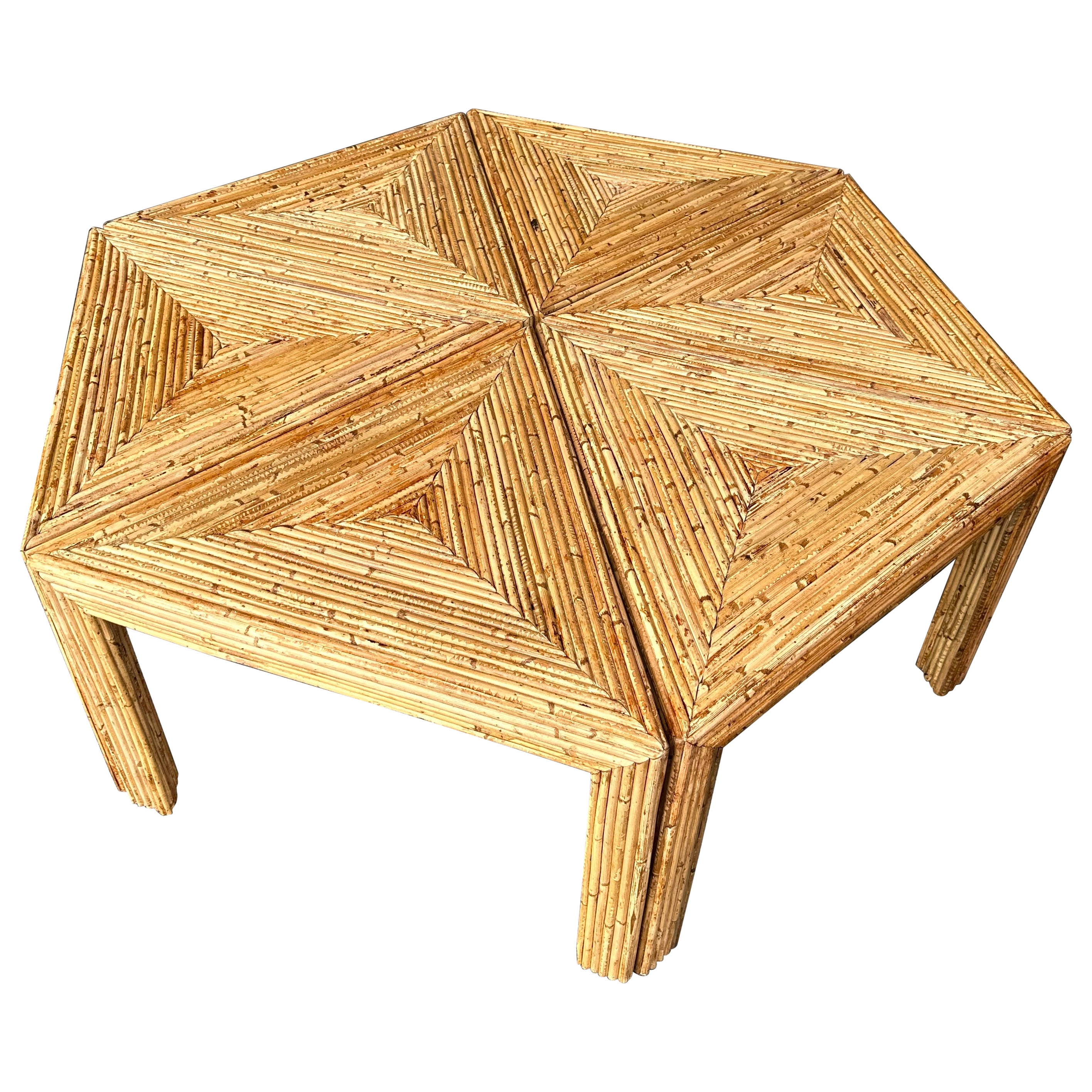Modular Rattan Tables by Vivai Del Sud. Italy, 1970s
