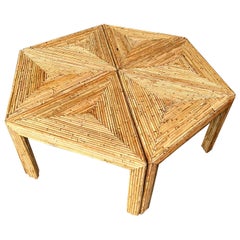 Modular Rattan Tables by Vivai Del Sud. Italy, 1970s