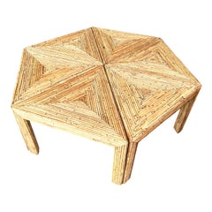 Tables modulaires en rotin de Vivai Del Sud. Italie, 1970