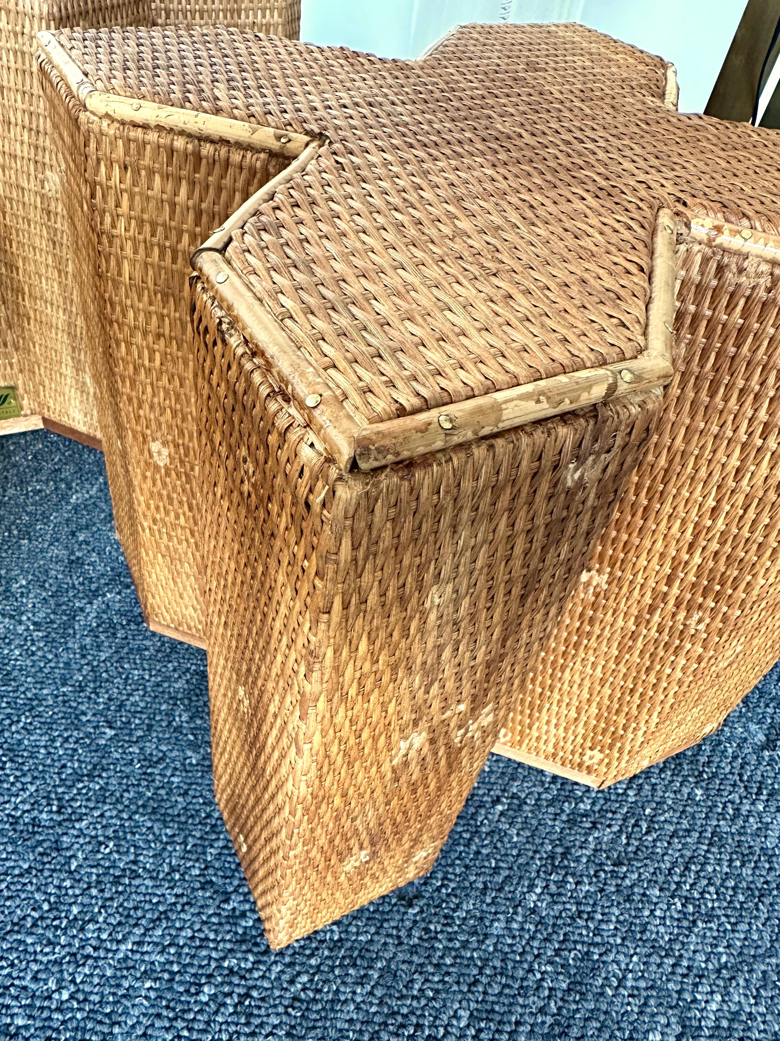 Italian Modular Rattan Tables 