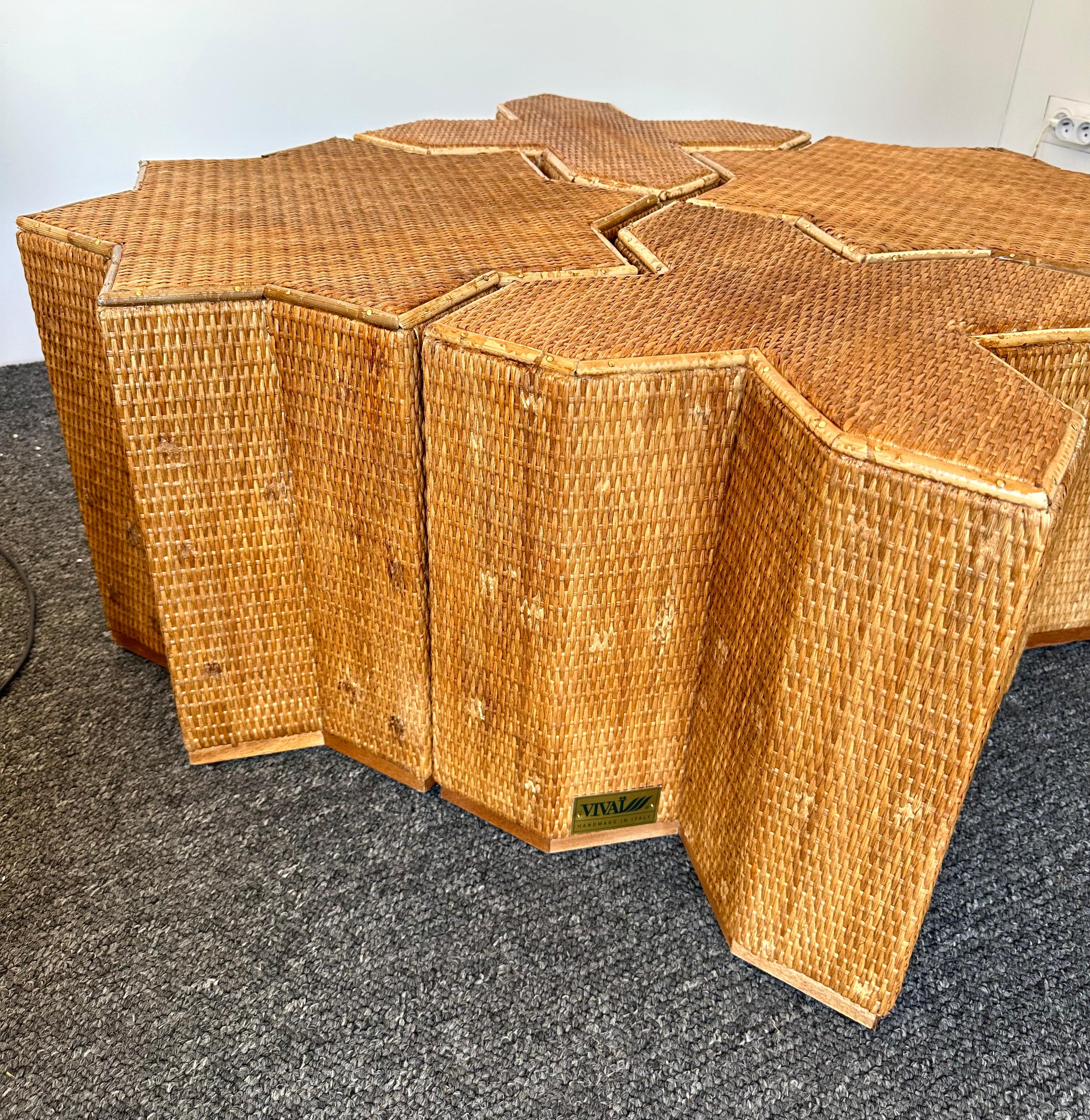 Late 20th Century Modular Rattan Tables 