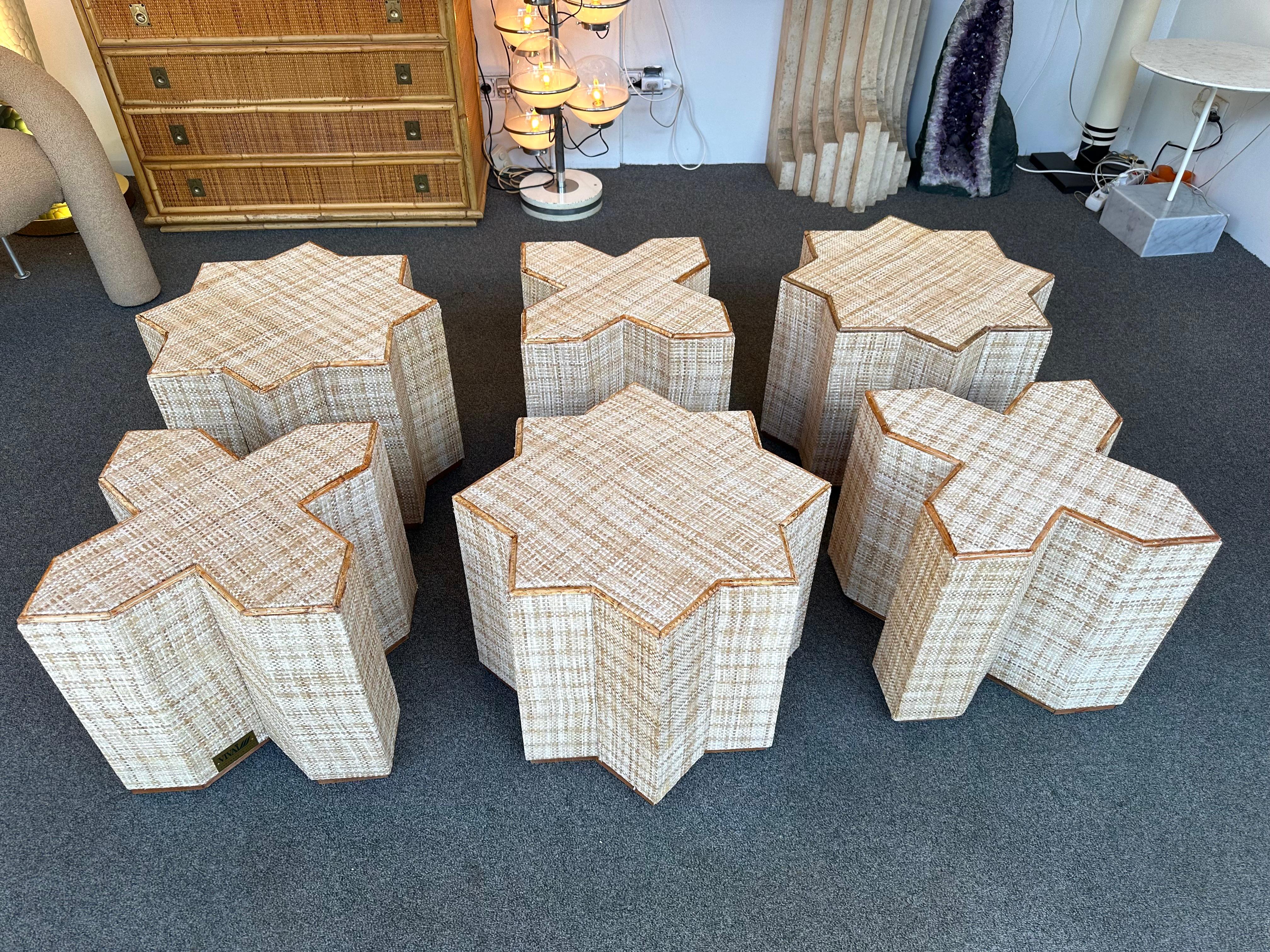 Bamboo Modular Rattan Tables 