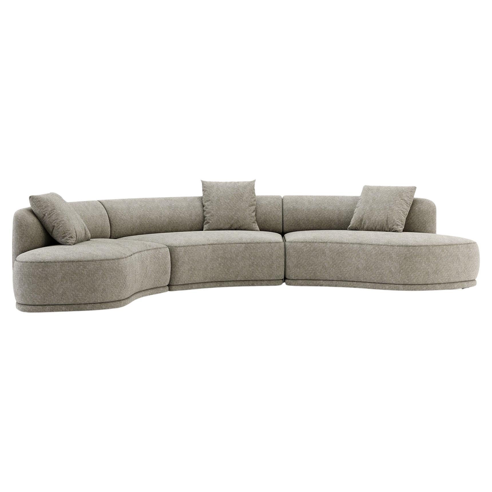 Canapé modulaire arrondi Bulky avec pied tapissé