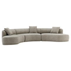 Modular Rounded Bulky Sofa With Upholstered Footer 