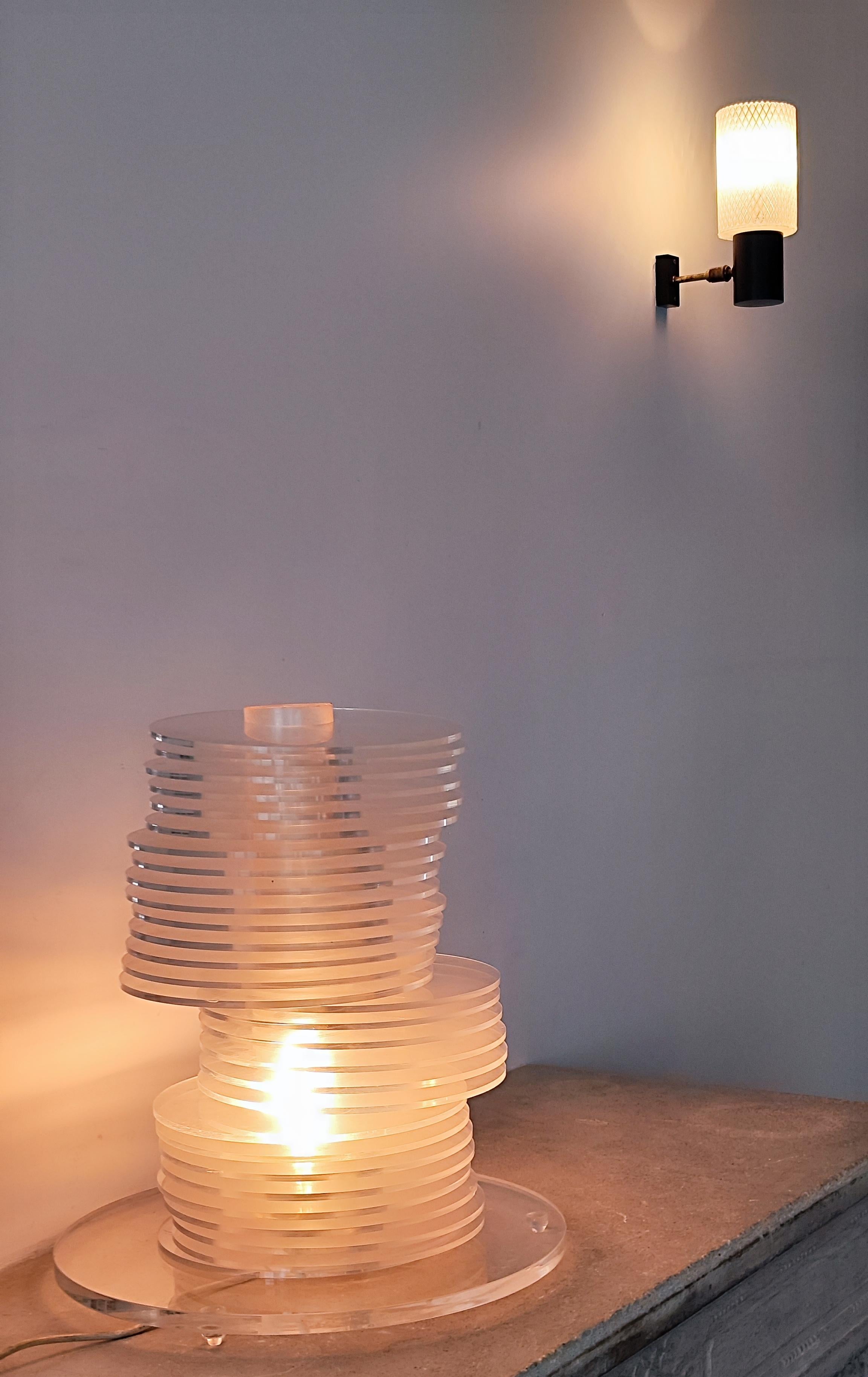 Lampe de table modulaire en altuglas Sandro Petti pour Maison Jansen - Italie - 1970 en vente 11