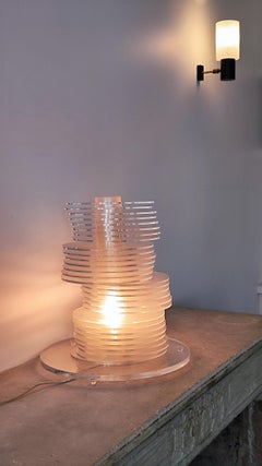 Modular Sandro Petti altuglas table lamp for Maison Jansen - Italy - 1970s