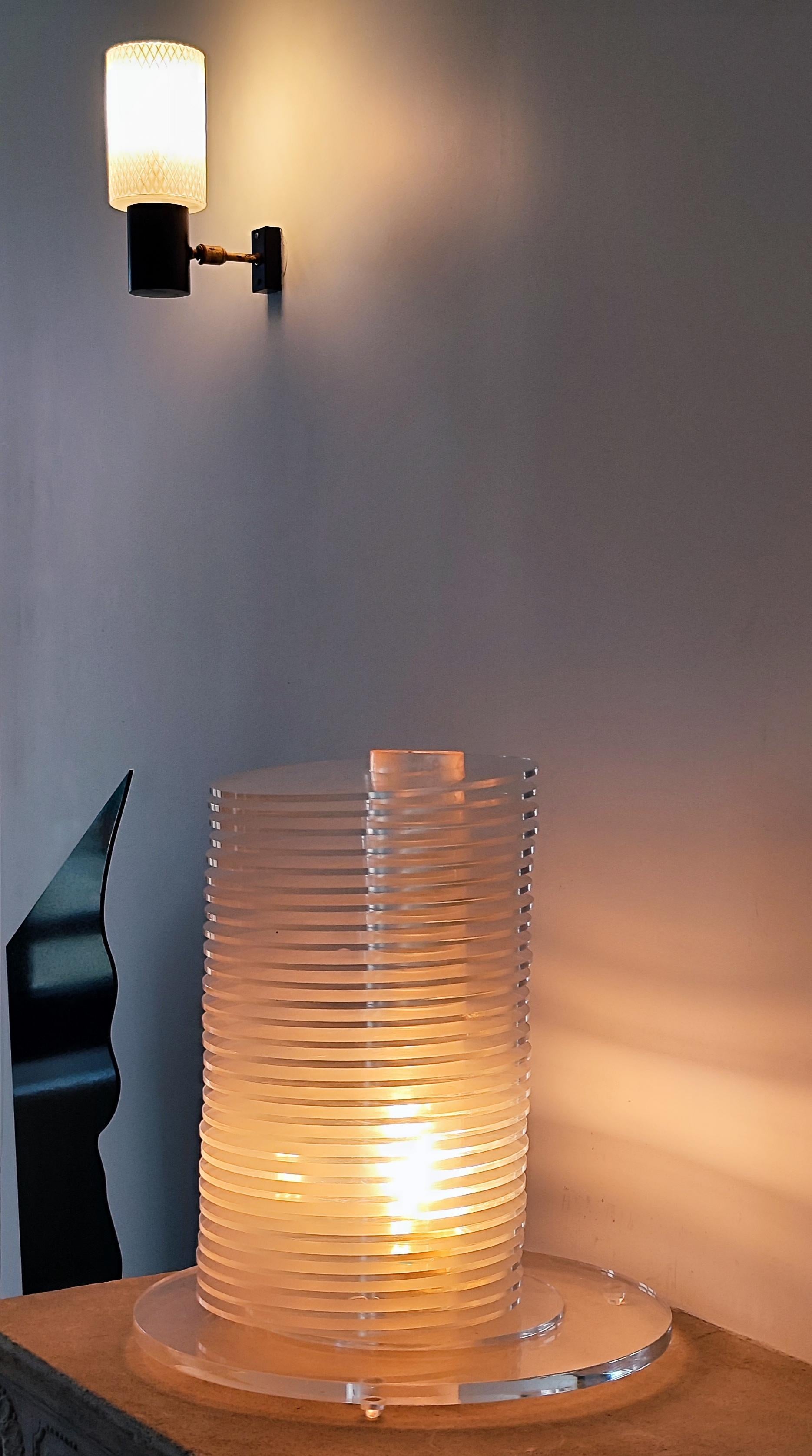 Fin du 20e siècle Lampe de table modulaire en altuglas Sandro Petti pour Maison Jansen - Italie - 1970 en vente