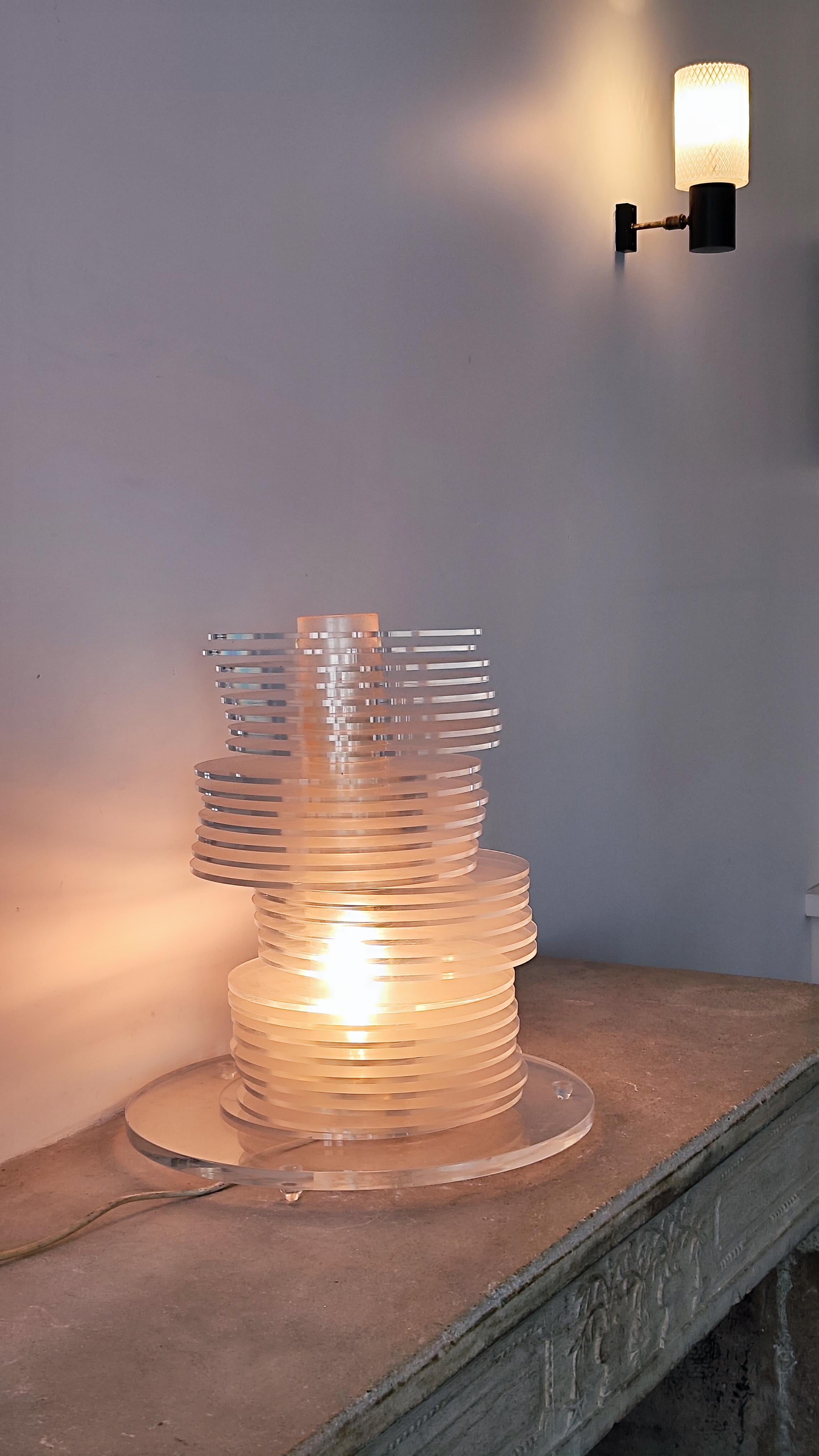 Lampe de table modulaire en altuglas Sandro Petti pour Maison Jansen - Italie - 1970 en vente 1