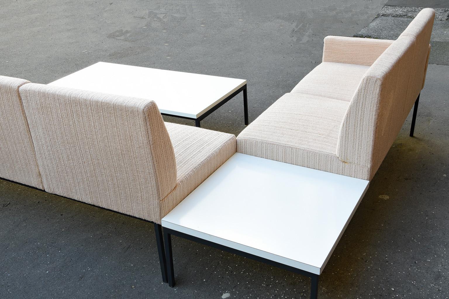 Mid-20th Century Modular Seating Group from Thonet, 1960s, Seating Elements, Lobby Sofa Beige For Sale