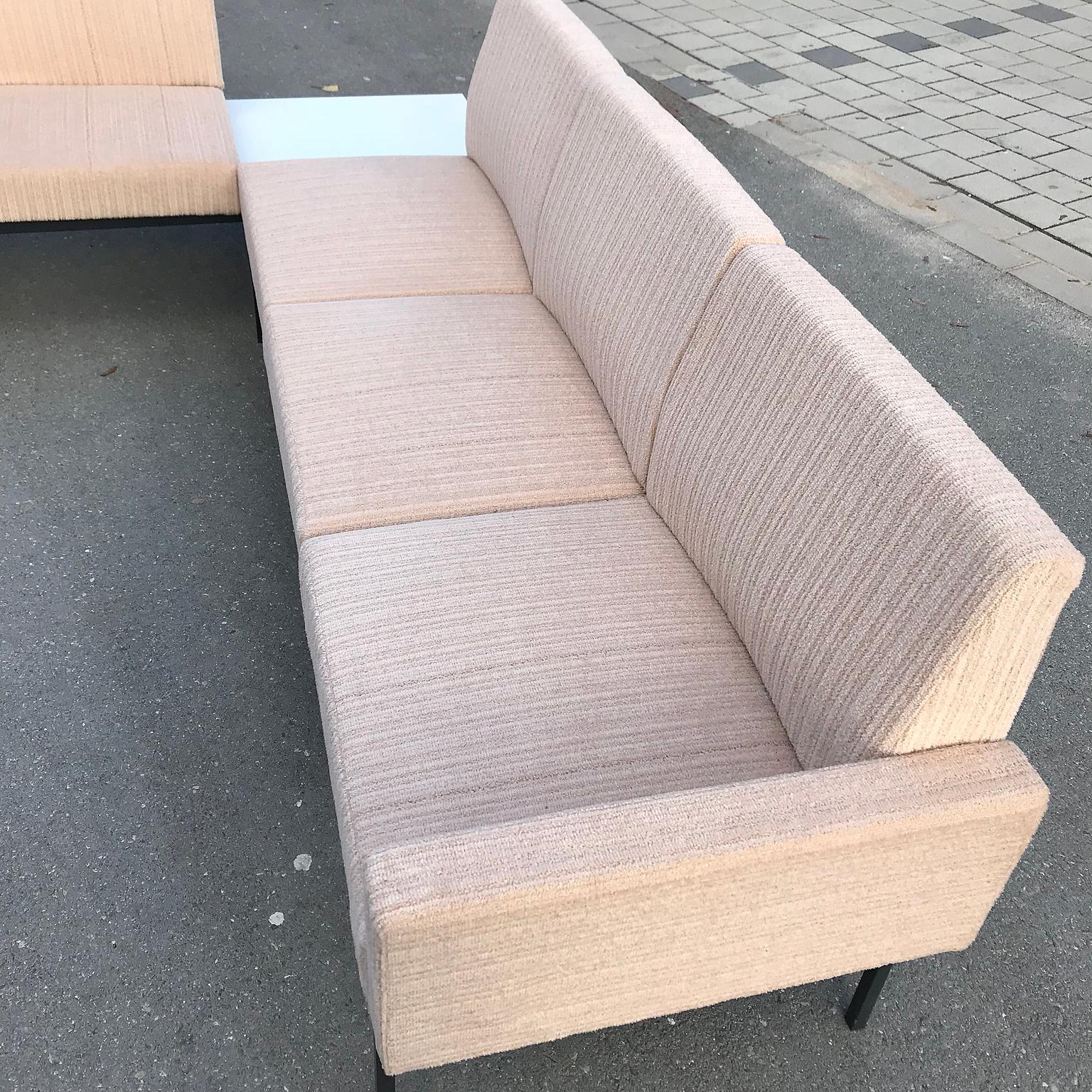 Modular Seating Group from Thonet, 1960s, Seating Elements, Lobby Sofa Beige For Sale 1