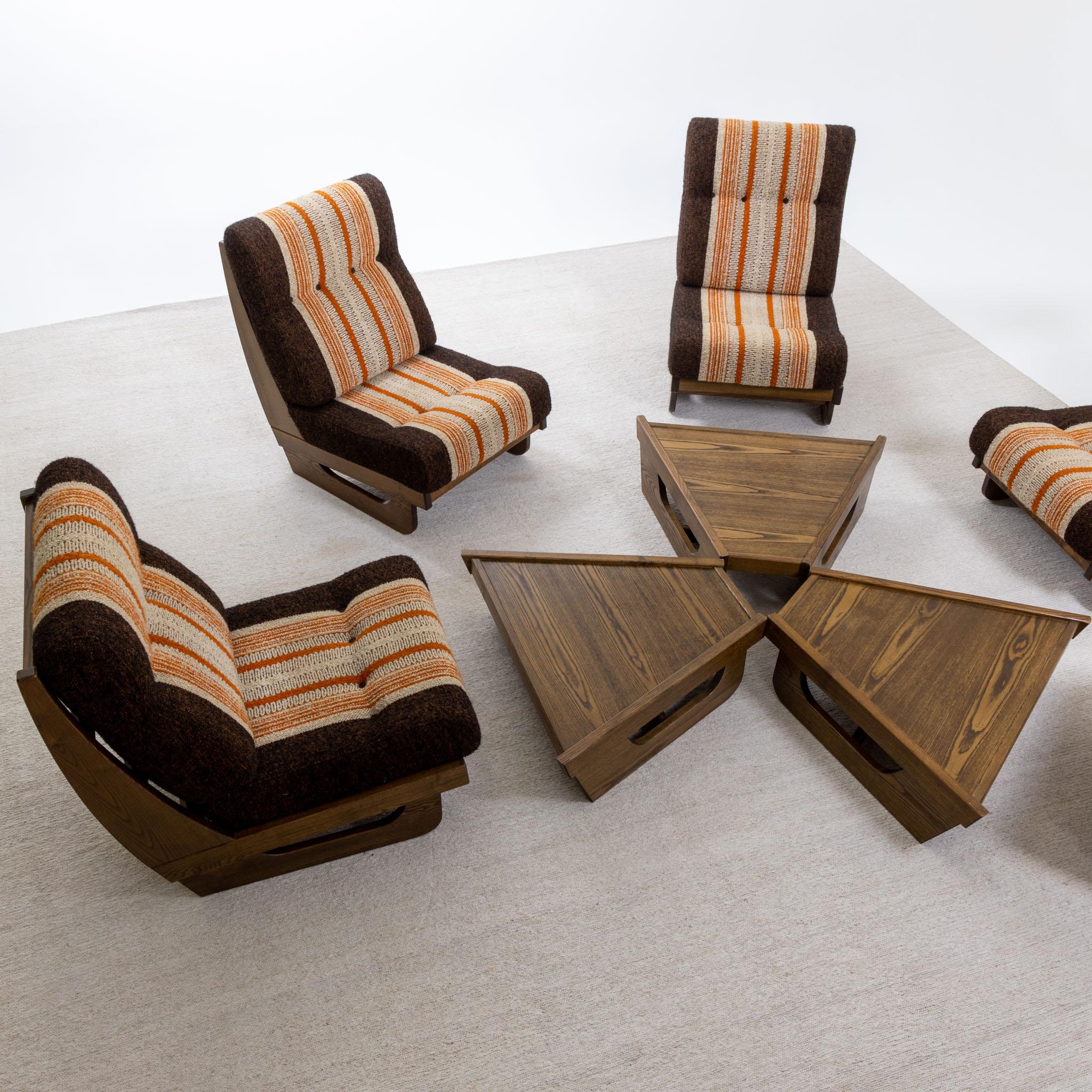 Modular Seating Group with five Lounge Chairs, Italy 1950s For Sale 4