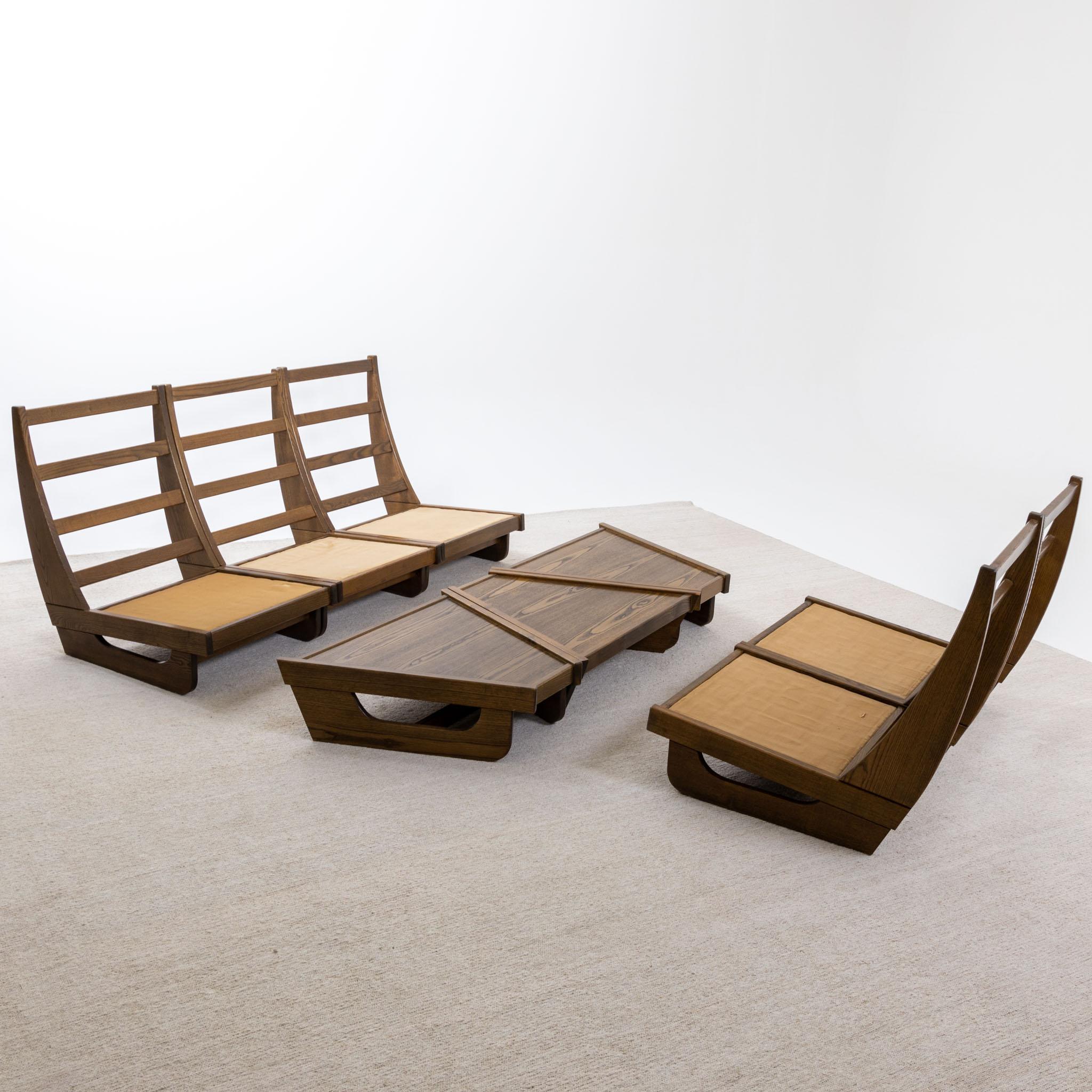 Modular Seating Group with five Lounge Chairs, Italy 1950s For Sale 12