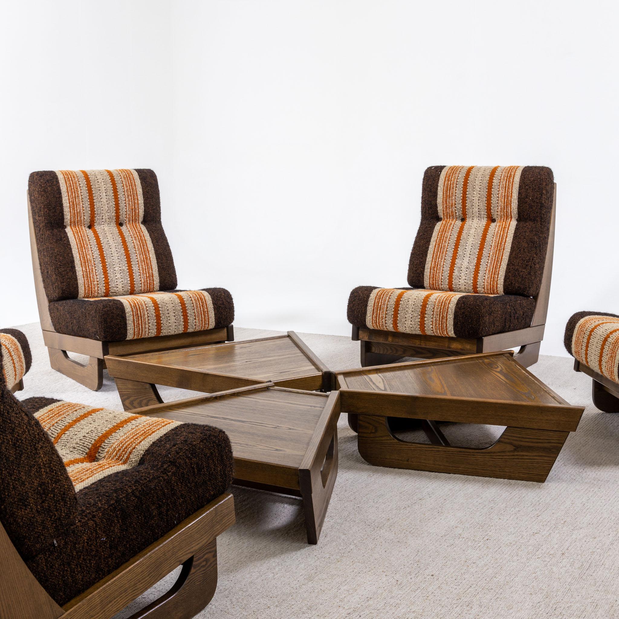 Modular Seating Group with five Lounge Chairs, Italy 1950s In Good Condition For Sale In Greding, DE