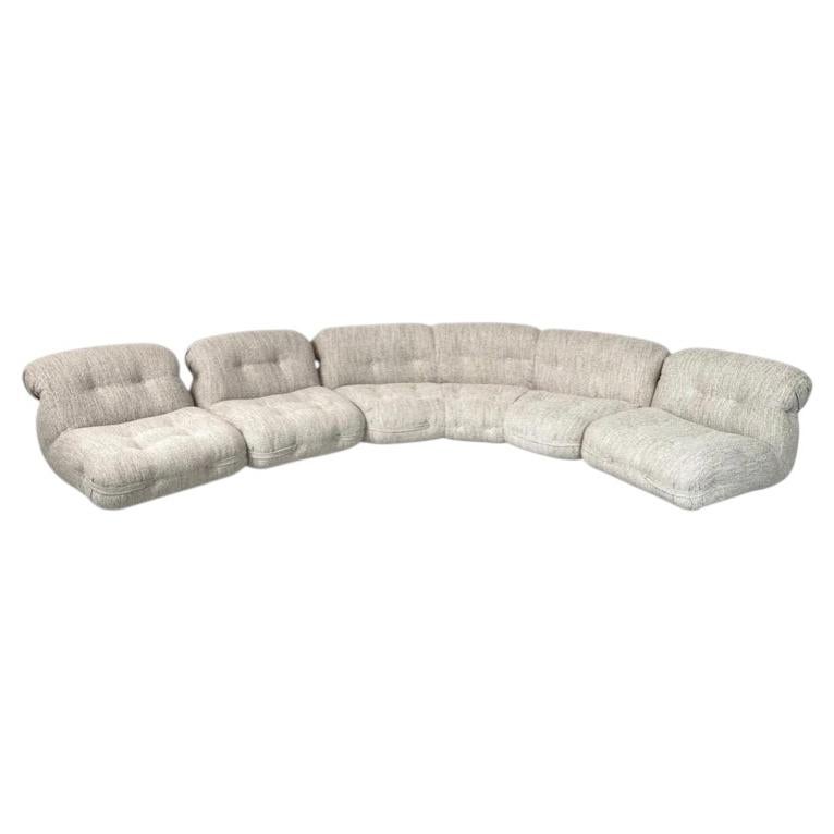 Modular Seating Set, Beige Upholstery, Italy - New Upholstery For Sale