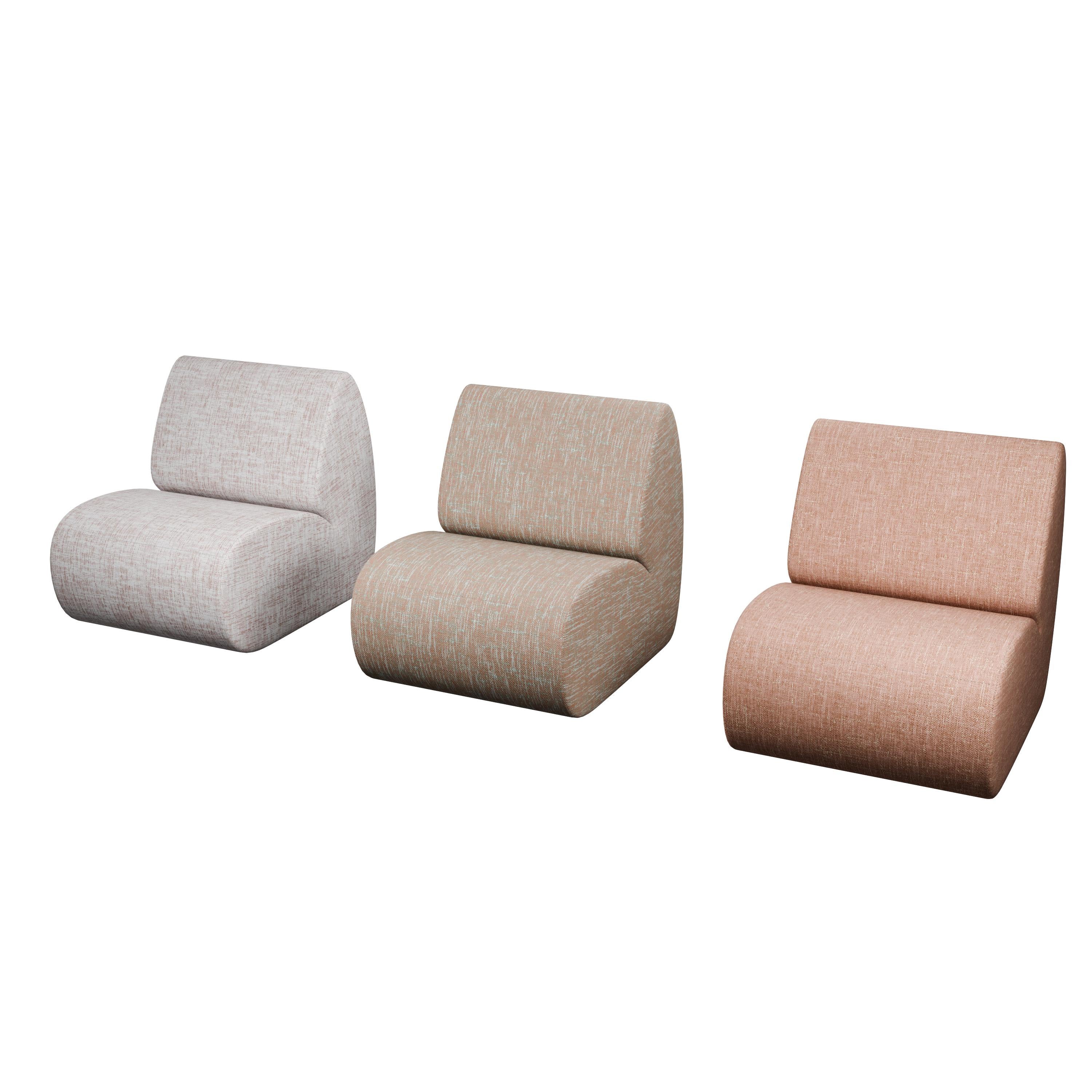 Seccional modular Hanabira T1 tejido liso coral hecho a mano por Murmurio en venta 1