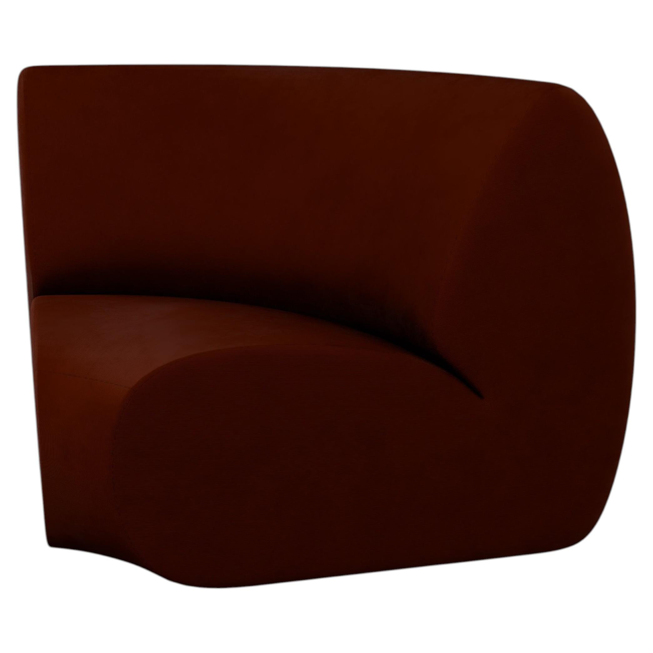 Modular sectional Hanabira T2 Terra Cota Velvet fabric handcrafted by Murmurio For Sale