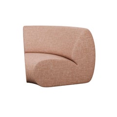 Modular sectional Hanabira T3 coral plain fabric handcrafted by Murmurio