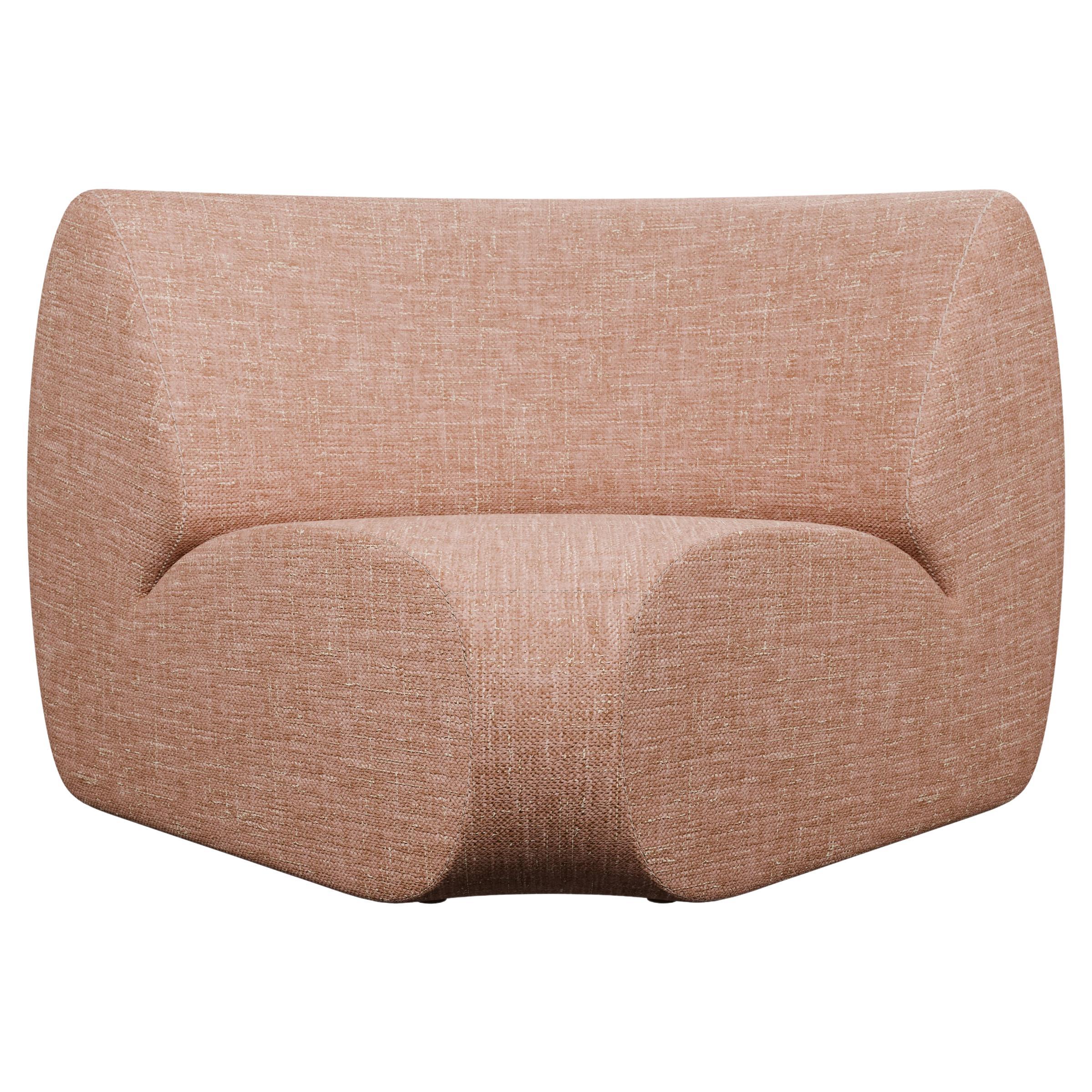 Seccional modular Hanabira T3 tejido liso coral hecho a mano por Murmurio