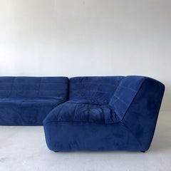 modular seccional Timothy Oulton, 3 piezas, terciopelo azul