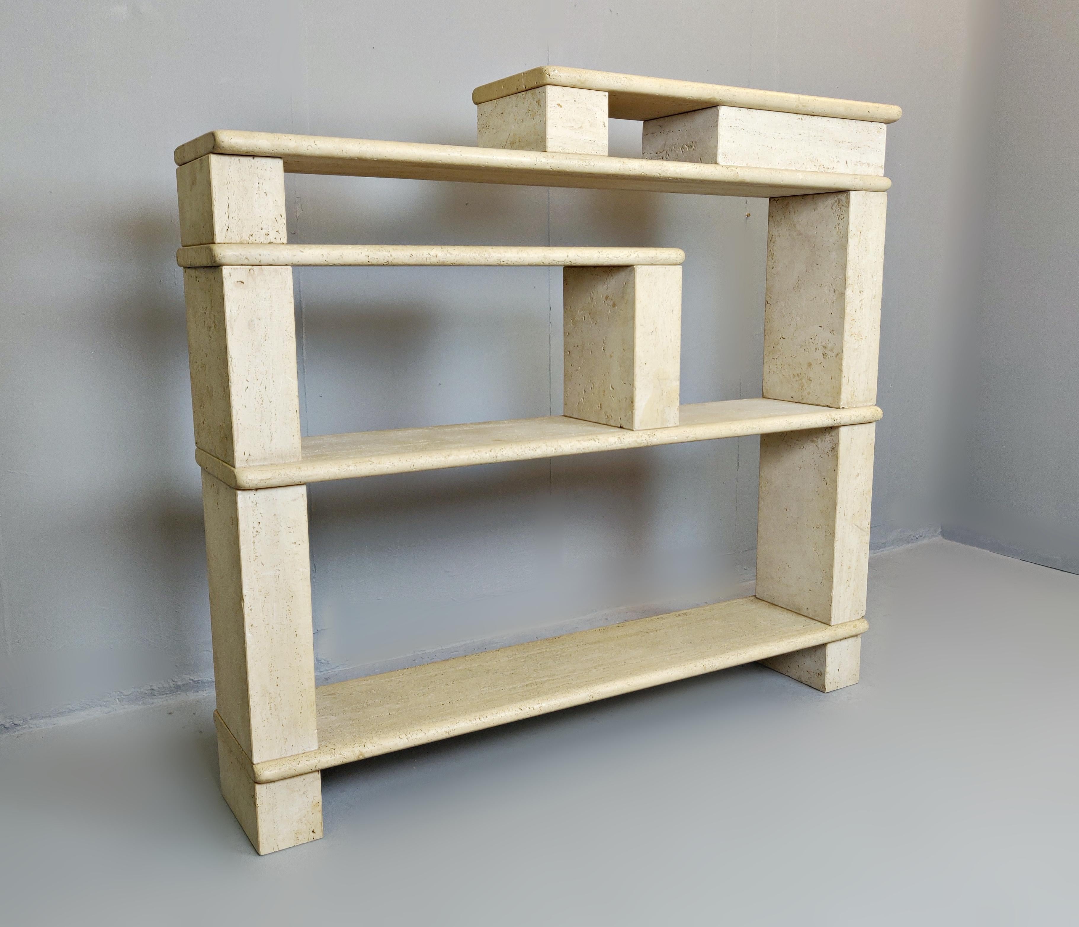 Late 20th Century Modular Shelving in Travertine, 1970s For Sale
