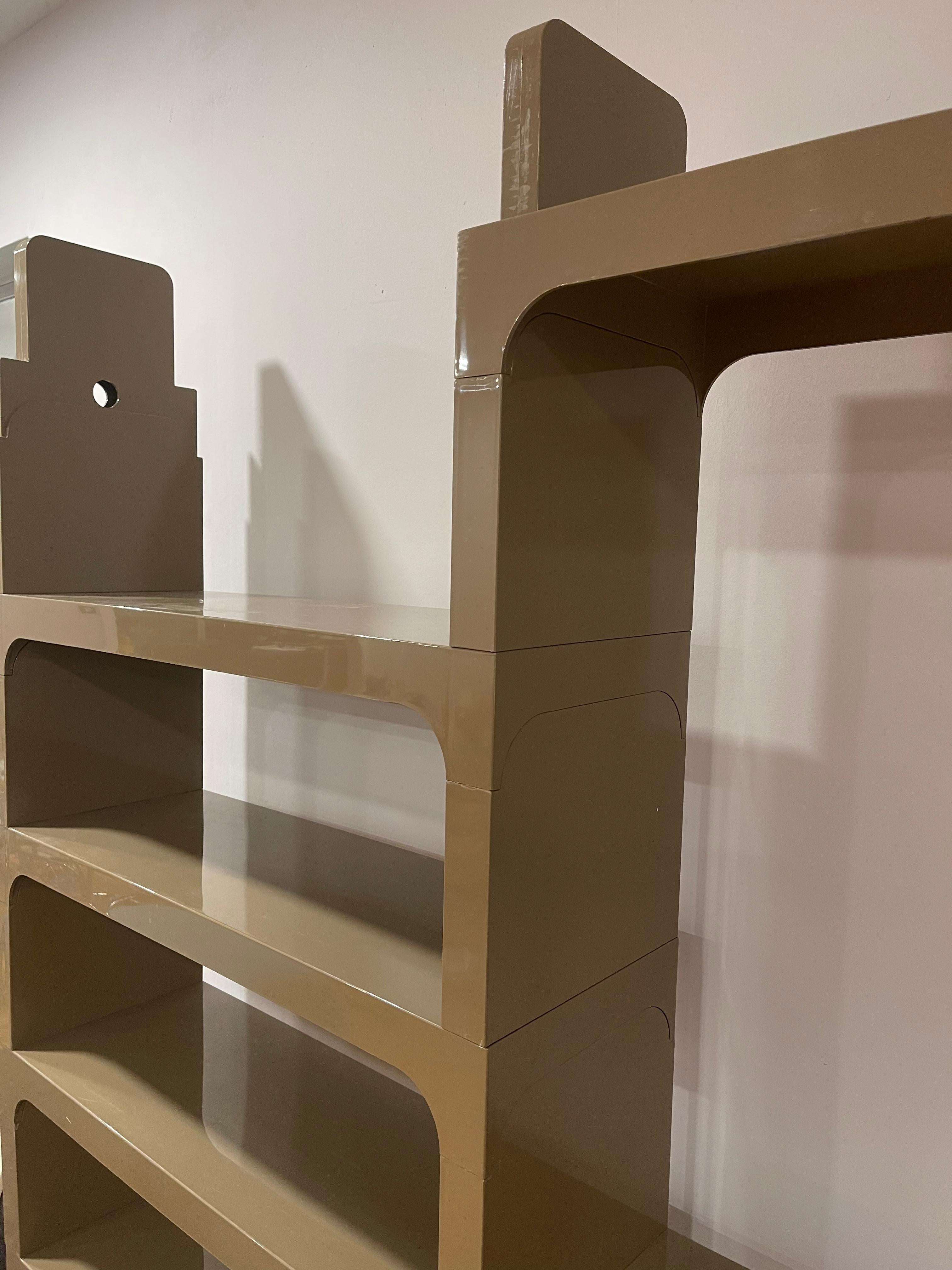 Vintage Olaf Von Bohr for Kartell modular shelving unit in rare color. 9 shelves and 18 supports. Breaks down for shipping.