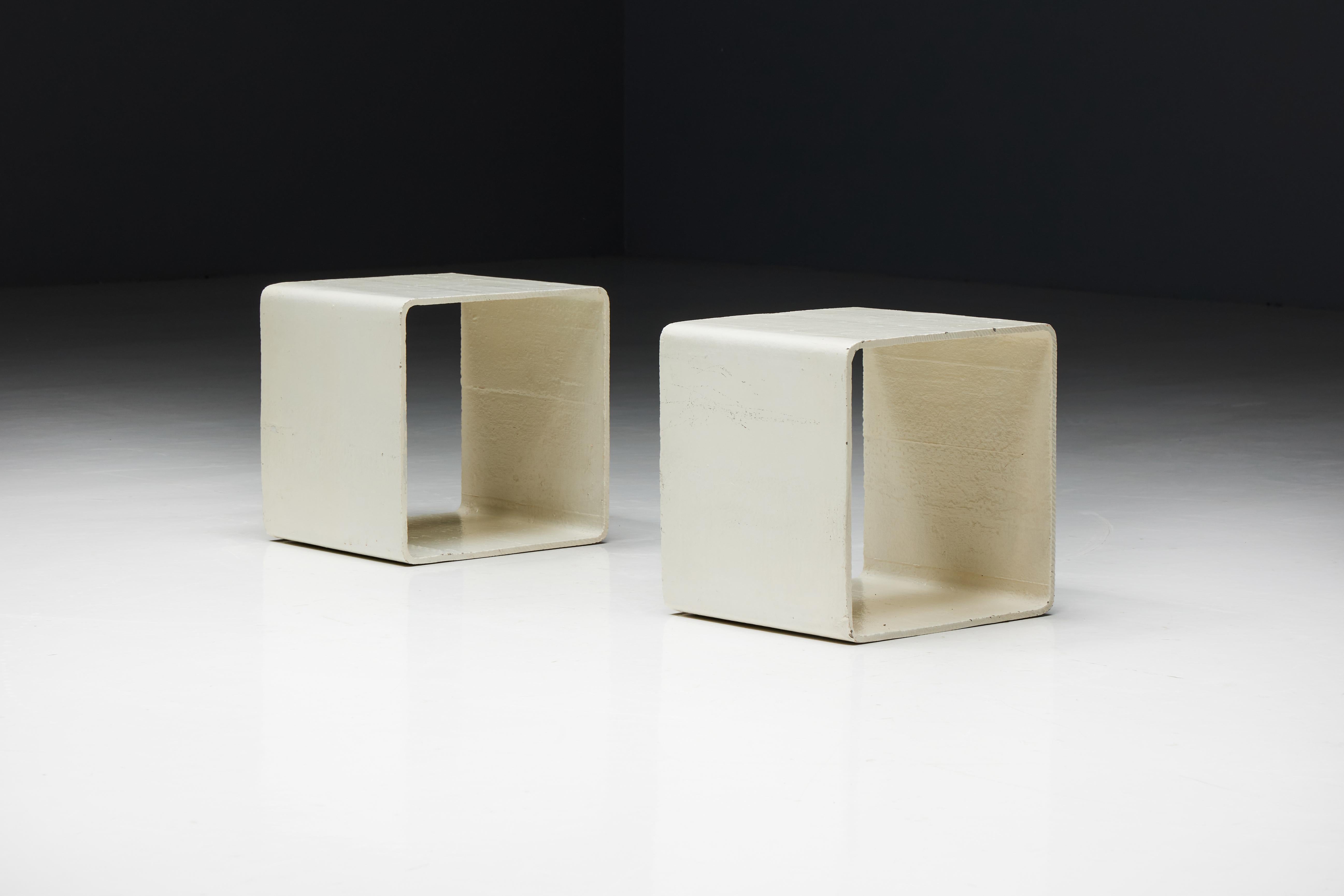 Modular Side Tables by Willy Guhl for Eternit AG, Switzerland, 1954 For Sale 5