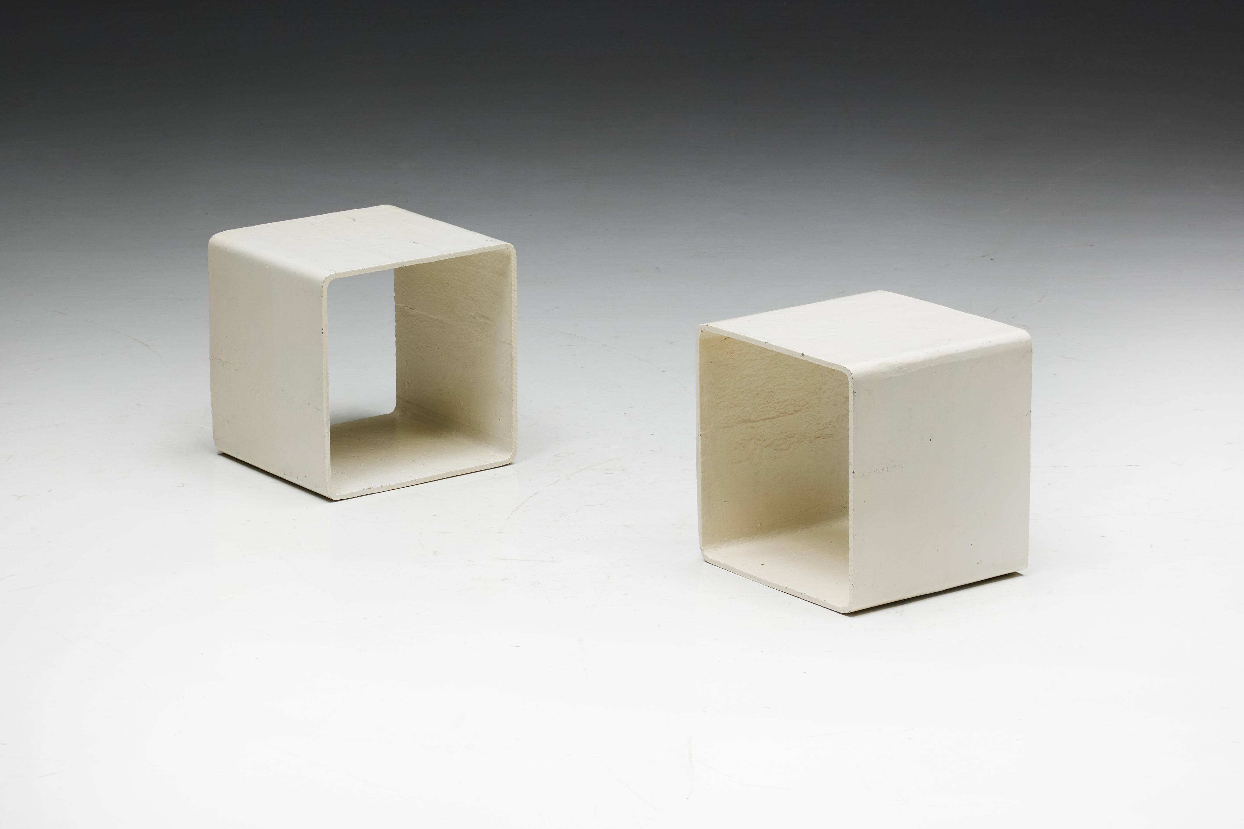 Modular Side Tables by Willy Guhl for Eternit AG, Switzerland, 1954 For Sale 7